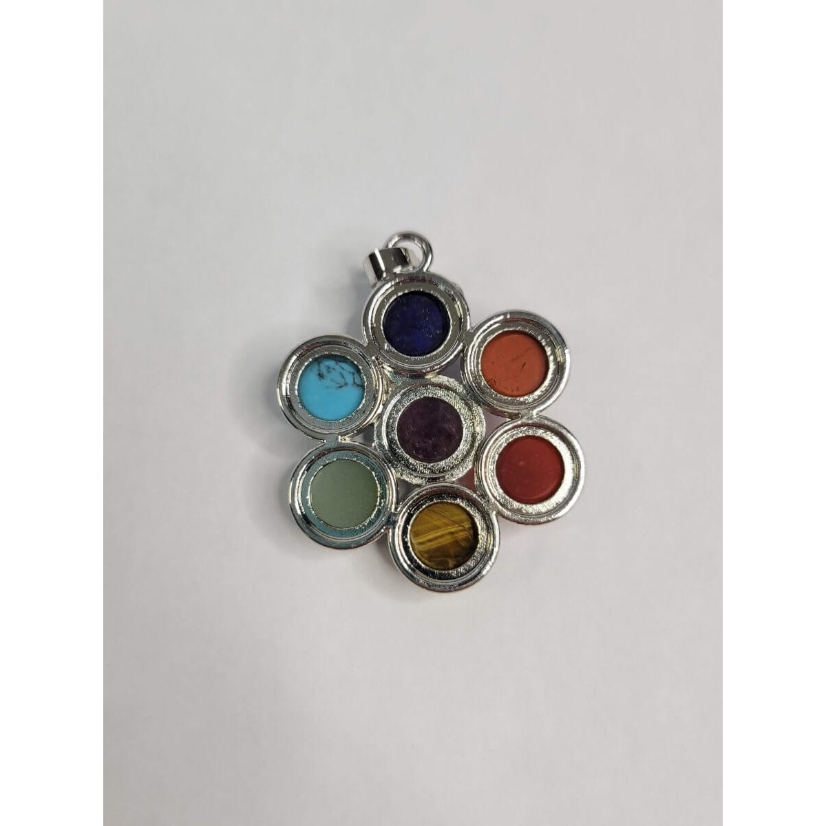 Flower Brass Gemstone Pendants, Chakra Jewelry -