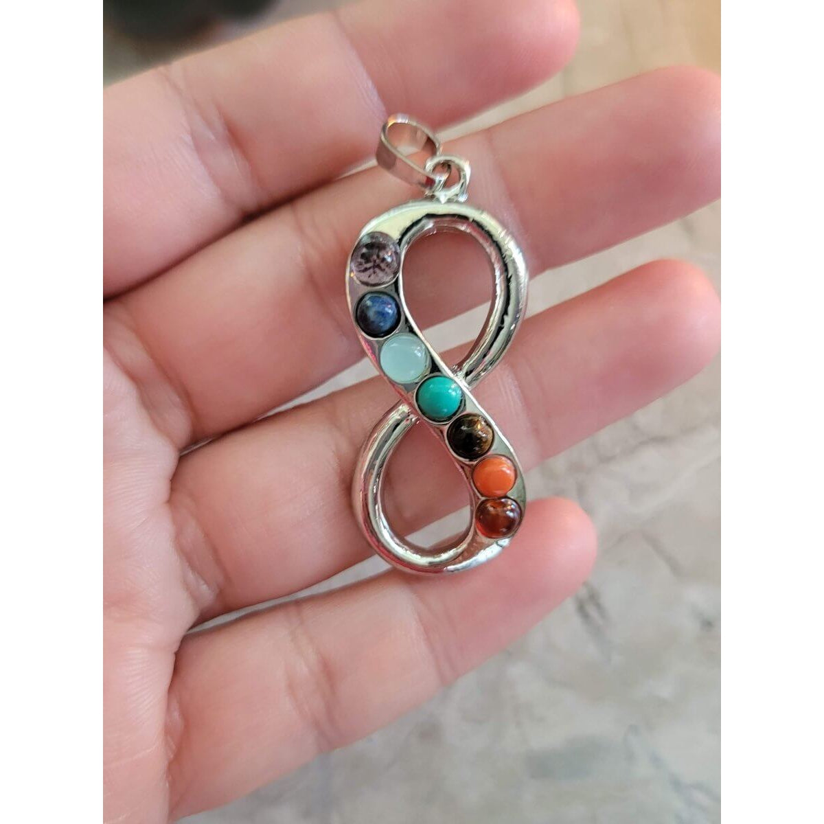 Gemstone Infinity Pendants -