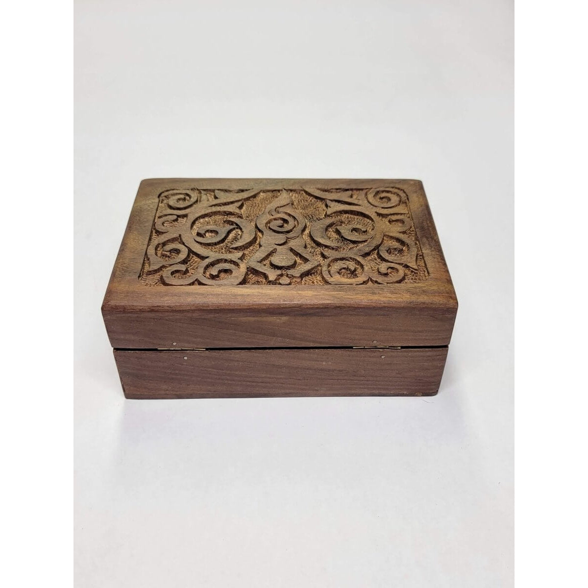 Goddess of Earth Wooden Carved 4x6" Box/ Crystal Storage Box/ Altar Decoration -
