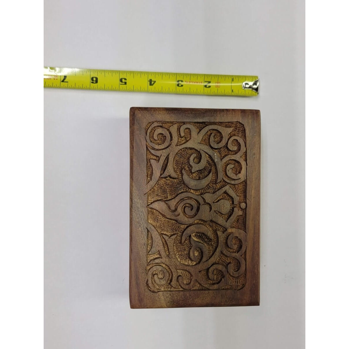 Goddess of Earth Wooden Carved 4x6" Box/ Crystal Storage Box/ Altar Decoration -