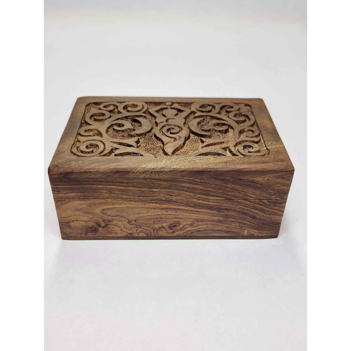 Goddess of Earth Wooden Carved 4x6" Box/ Crystal Storage Box/ Altar Decoration -