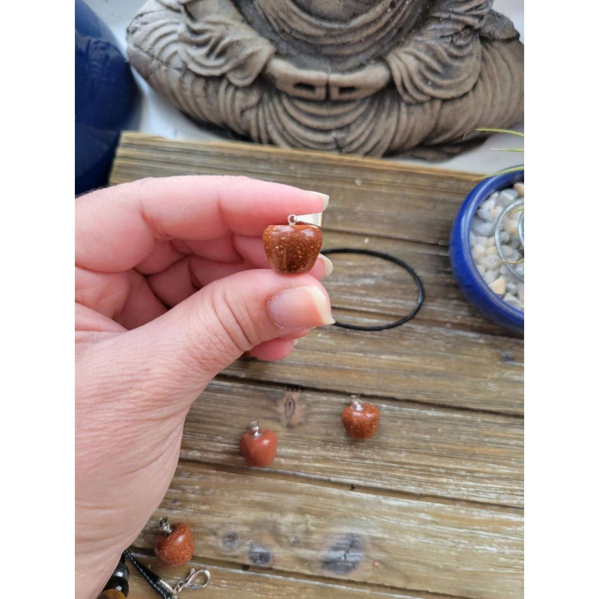 Goldstone Pendants, Apple Crystal Pendant, Crystal Healing Pendants -crystal pendant