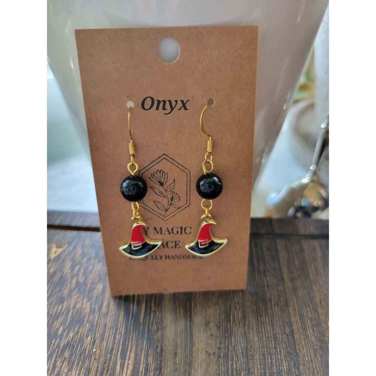 Halloween Crystal beads Earrings, Witchy Crystal Jewelry -Earrings