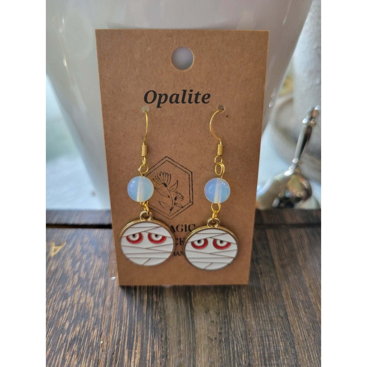 Halloween Crystal beads Earrings, Witchy Crystal Jewelry -Earrings