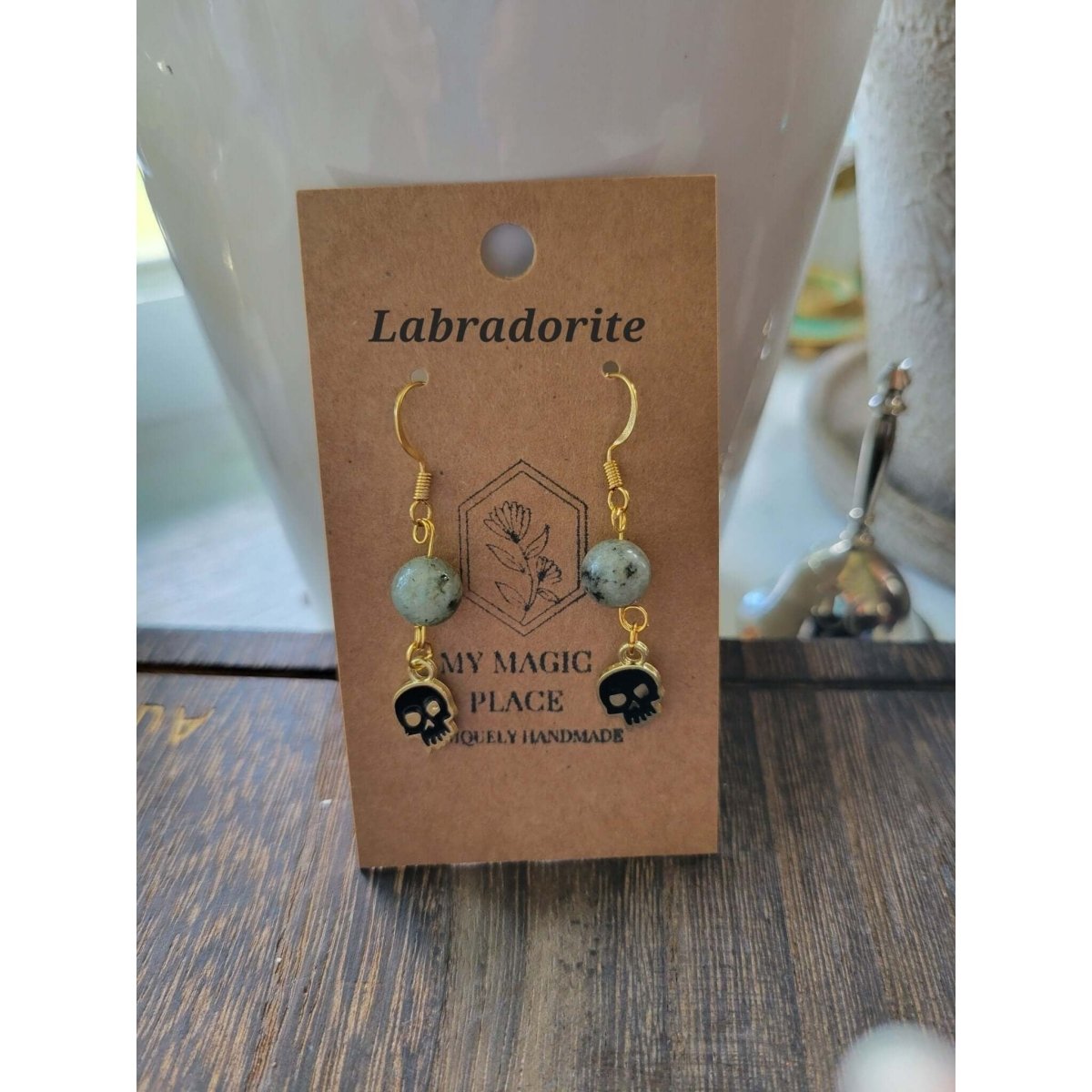 Halloween Crystal beads Earrings, Witchy Crystal Jewelry -Earrings