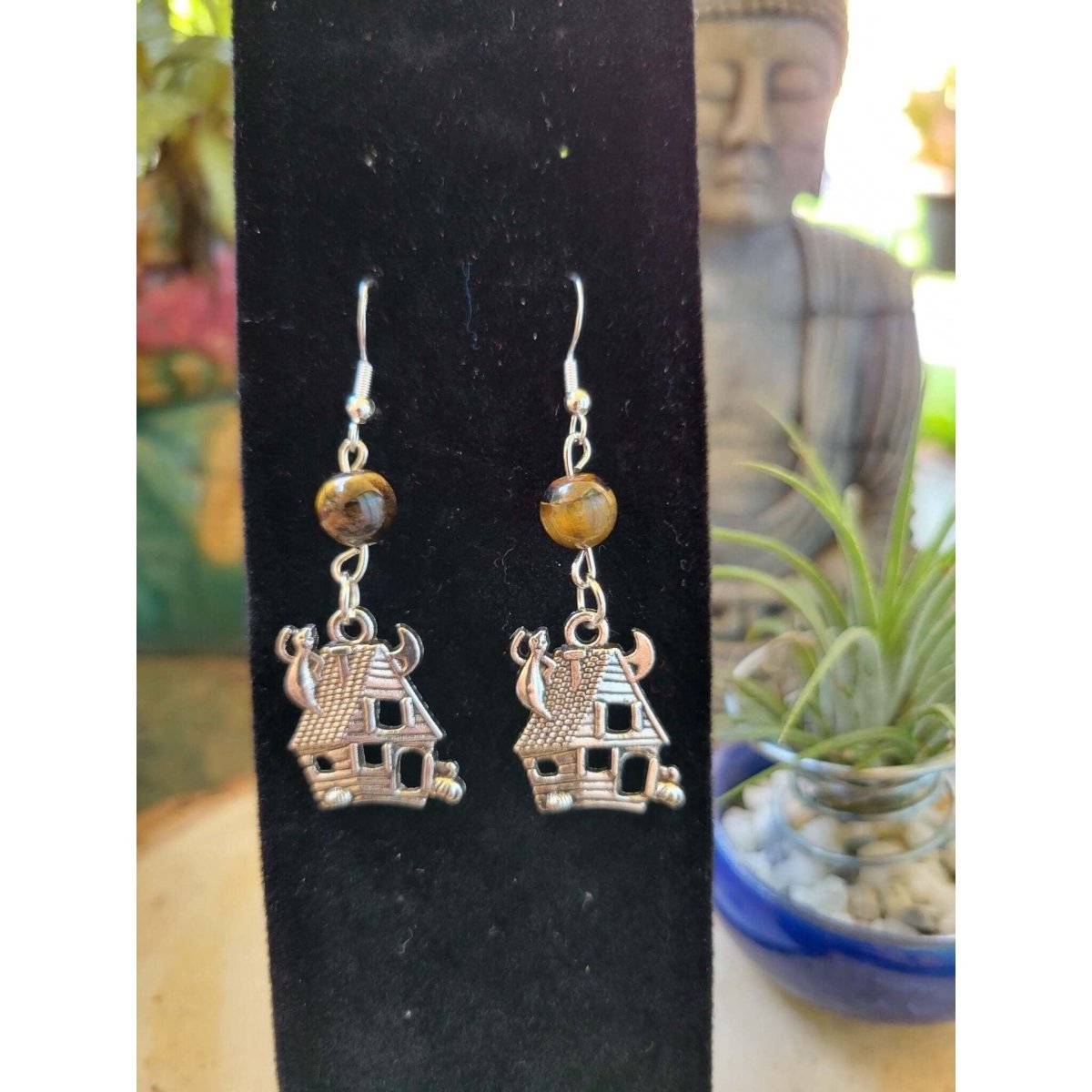 Halloween Crystal Earrings/ Witch Earrings/ Gemstones Earrings -