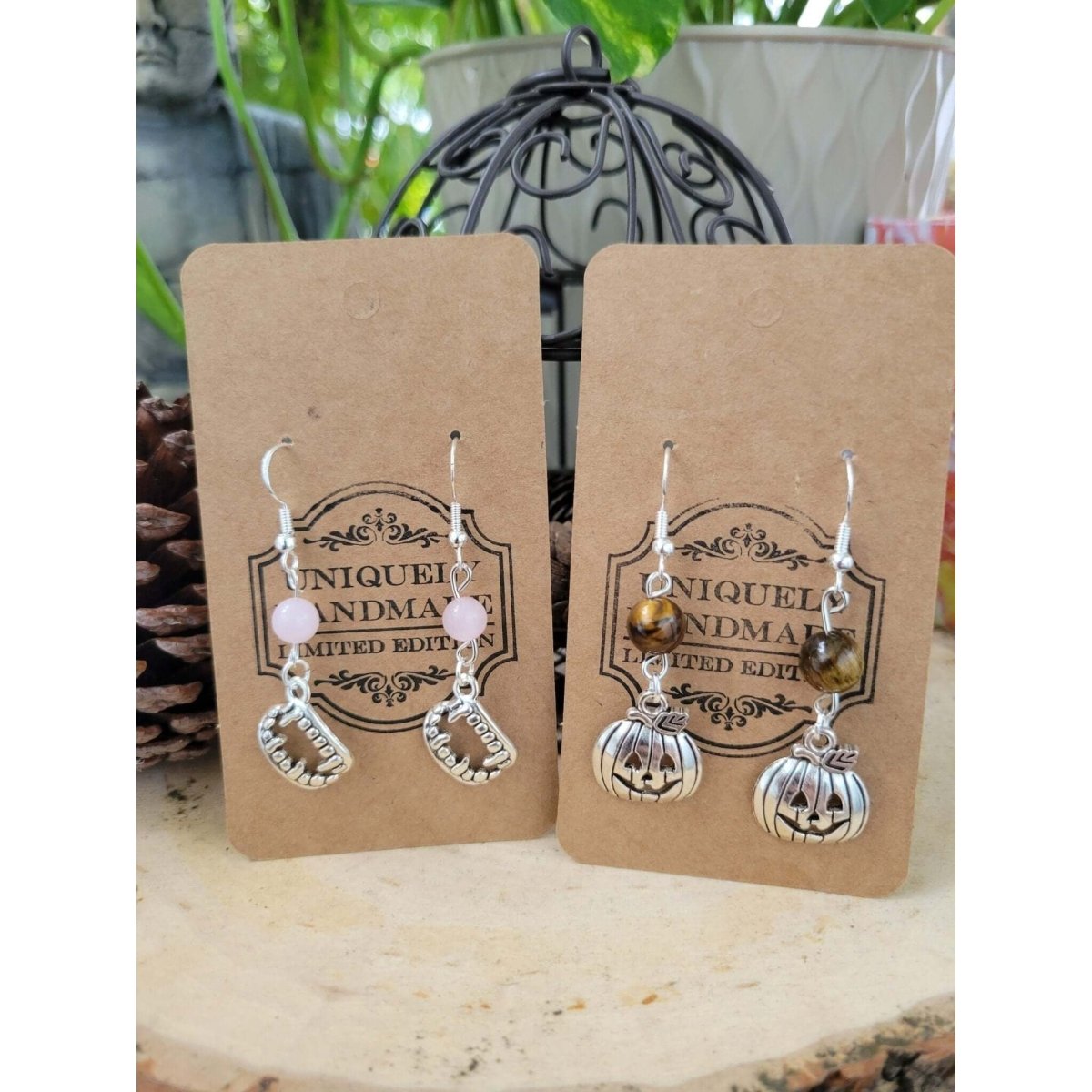 Halloween Crystal Earrings/ Witch Earrings/ Gemstones Earrings -