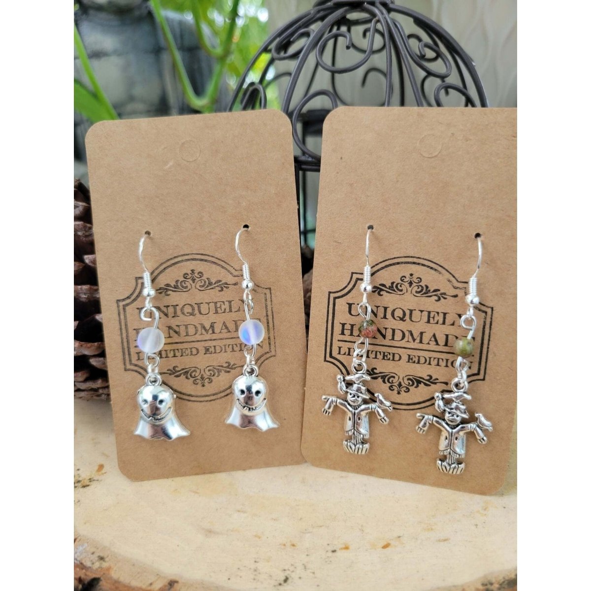 Halloween Crystal Earrings/ Witch Earrings/ Gemstones Earrings -