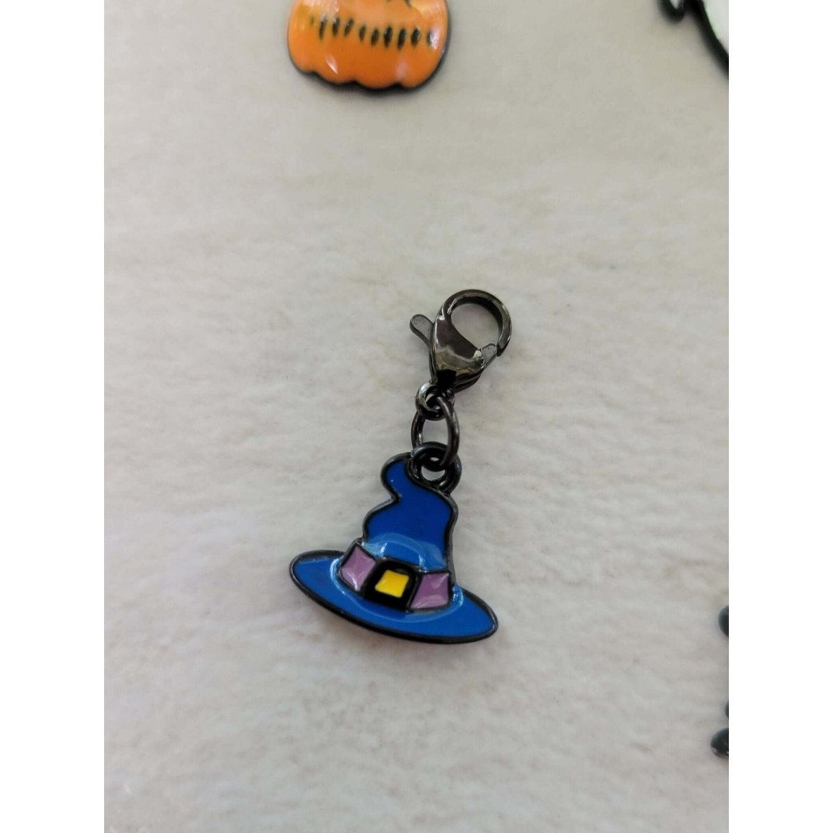 Halloween Theme Alloy Enamel Pendants Set, Stainless Steel Lobster Claw Clasps 5 Pendants Set -Charms & Pendants