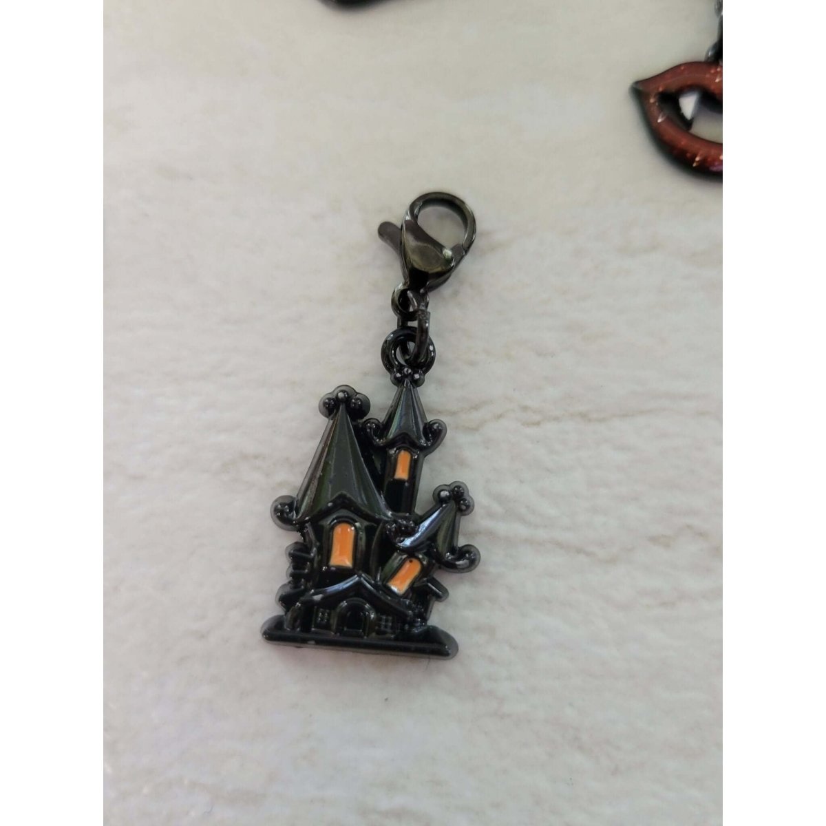 Halloween Theme Alloy Enamel Pendants Set, Stainless Steel Lobster Claw Clasps 5 Pendants Set -Charms & Pendants