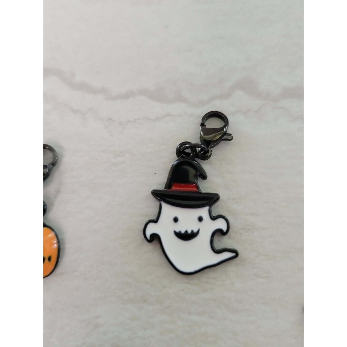 Halloween Theme Alloy Enamel Pendants Set, Stainless Steel Lobster Claw Clasps 5 Pendants Set -Charms & Pendants