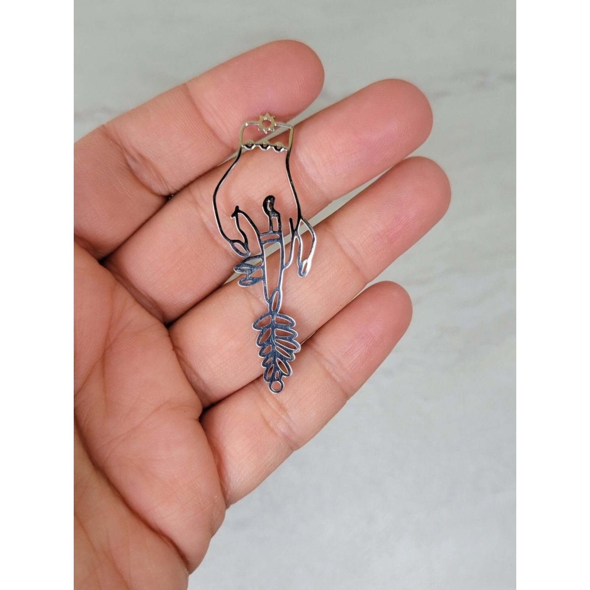 Hand Charm Stainless Steel Jewelry Hand Pendant Big Charms -Charms & Pendants