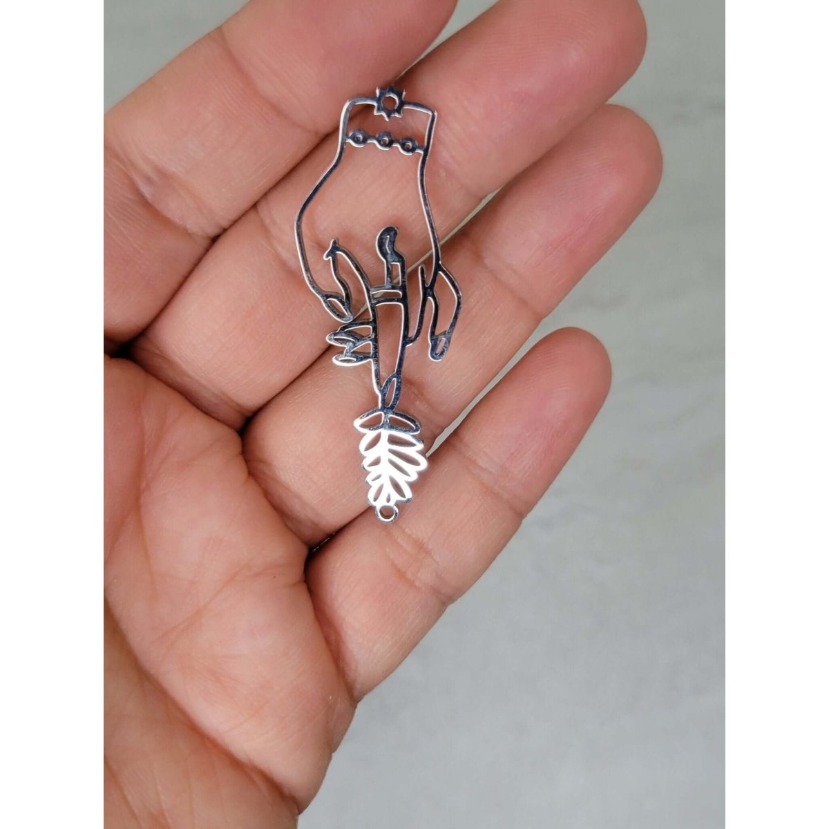 Hand Charm Stainless Steel Jewelry Hand Pendant Big Charms -Charms & Pendants