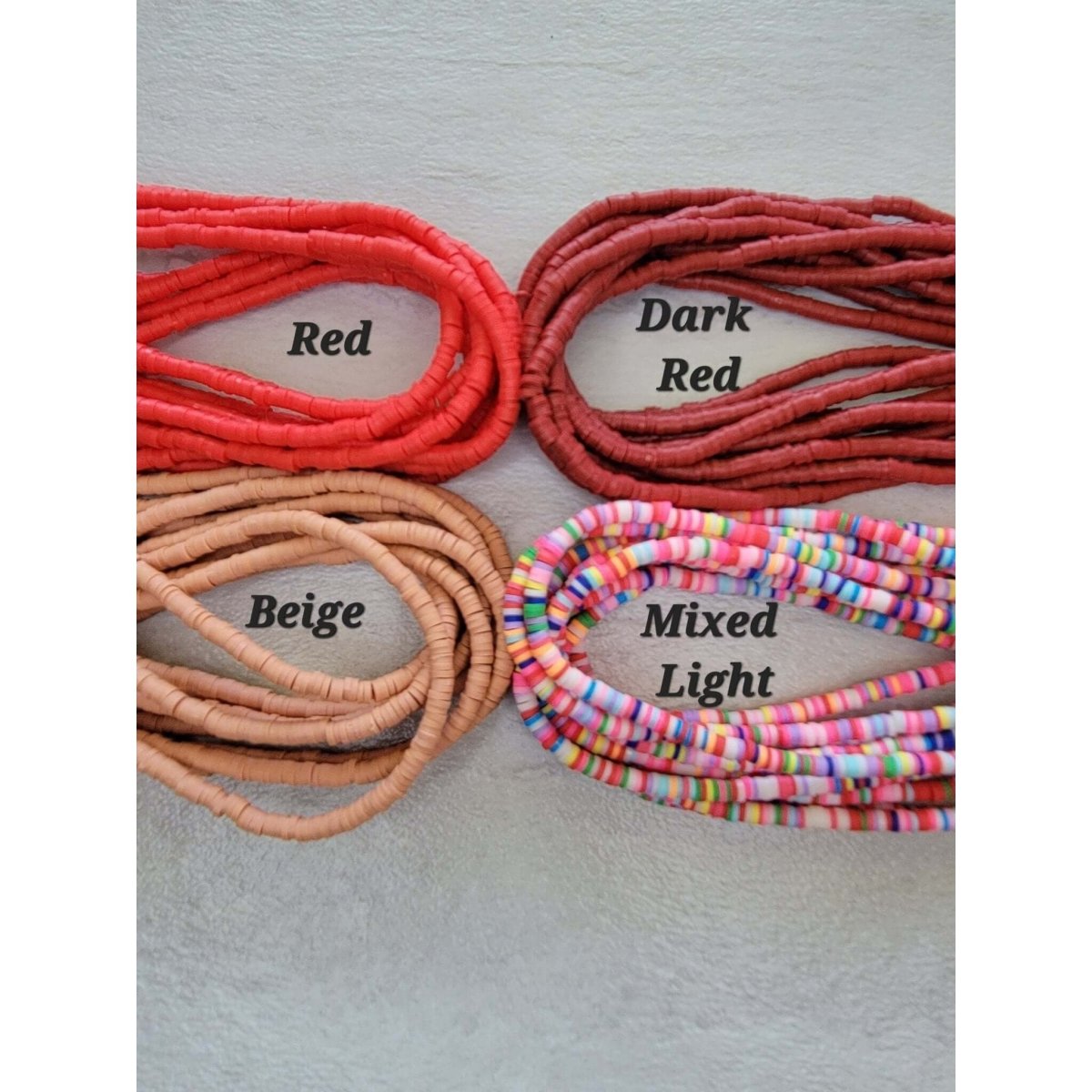 Handmade Polymer Clay Beads, Disc Beads ,Flat Round, Heishi Beads 4mm -Jewelry Making Kits