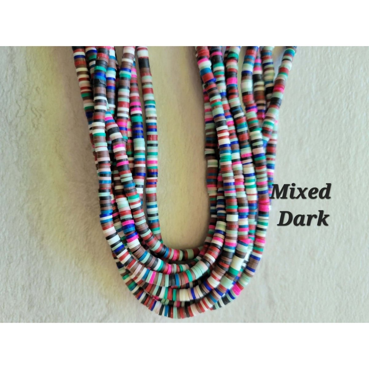 Handmade Polymer Clay Beads, Disc Beads ,Flat Round, Heishi Beads 4mm -Jewelry Making Kits