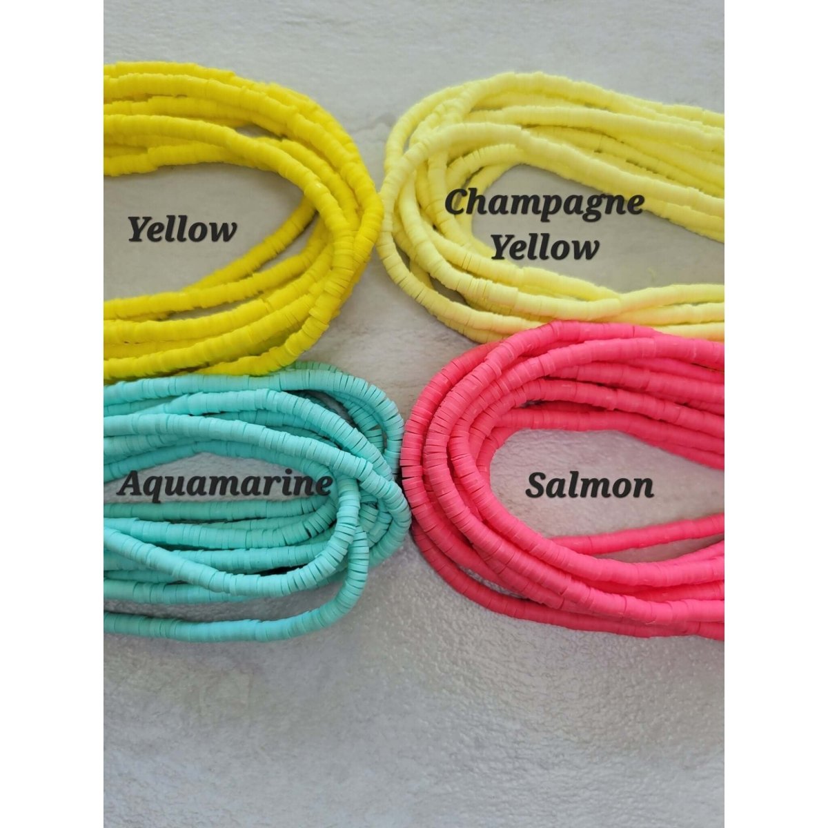 Handmade Polymer Clay Beads, Disc Beads ,Flat Round, Heishi Beads 4mm -Jewelry Making Kits