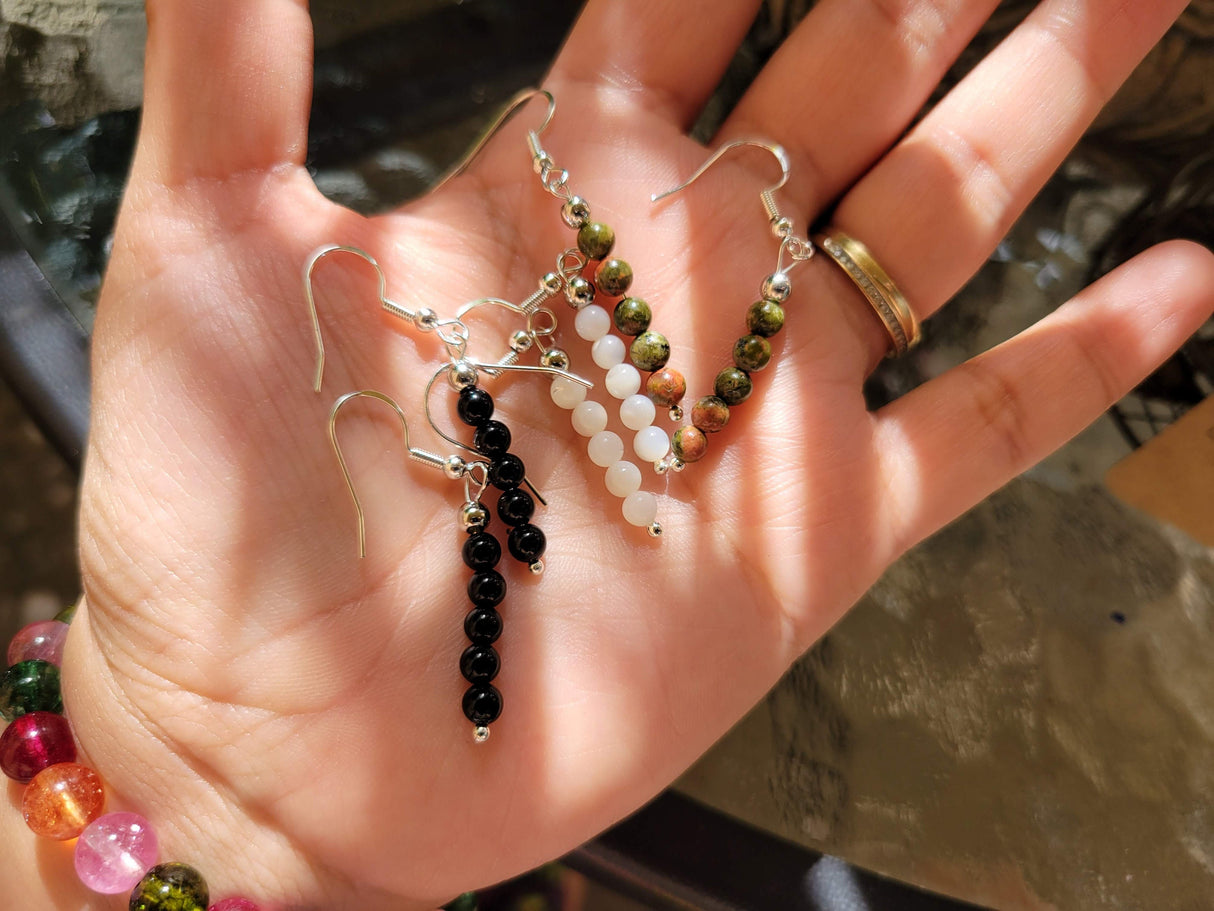 Crystal Earrings ,Stacked Stone Drop Earrings | Bohemian Style Dangle Earrings , Jewelry, Crystal Energy