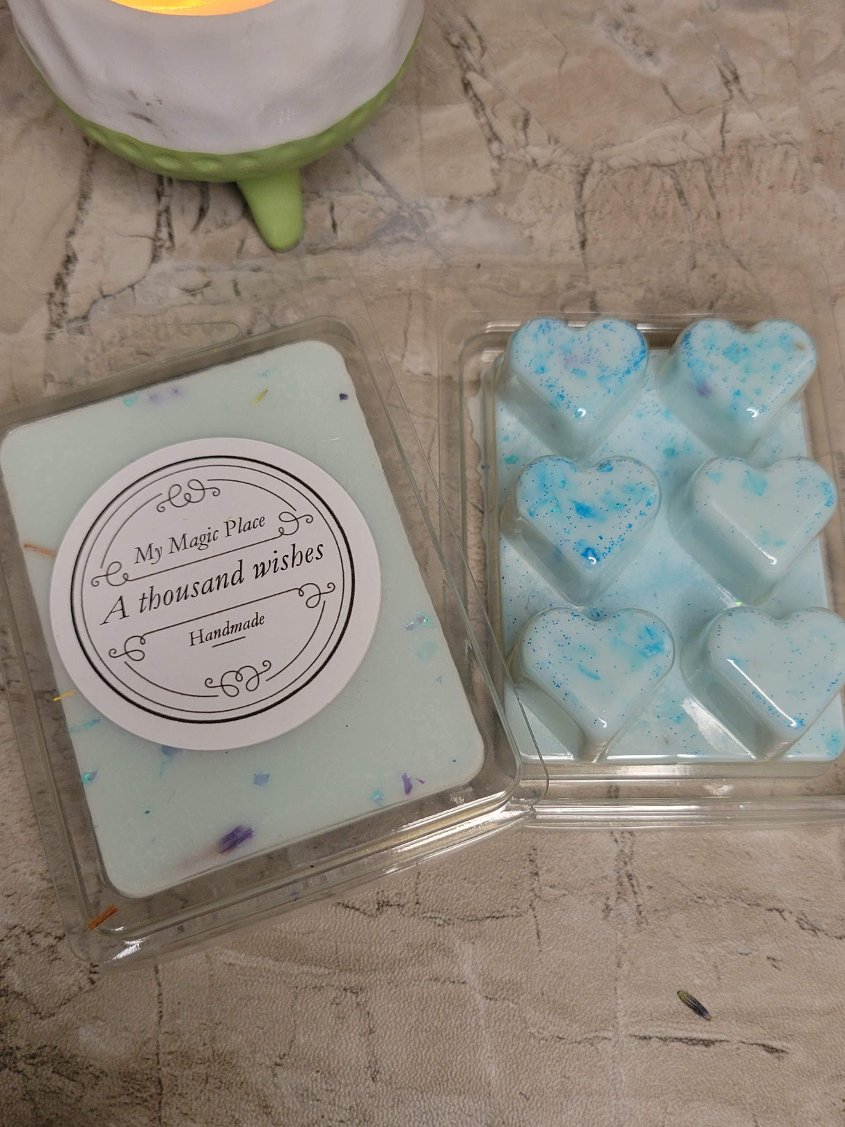 Heart Shape Wax Melts, Soy Wax with Flowers/ Handmade