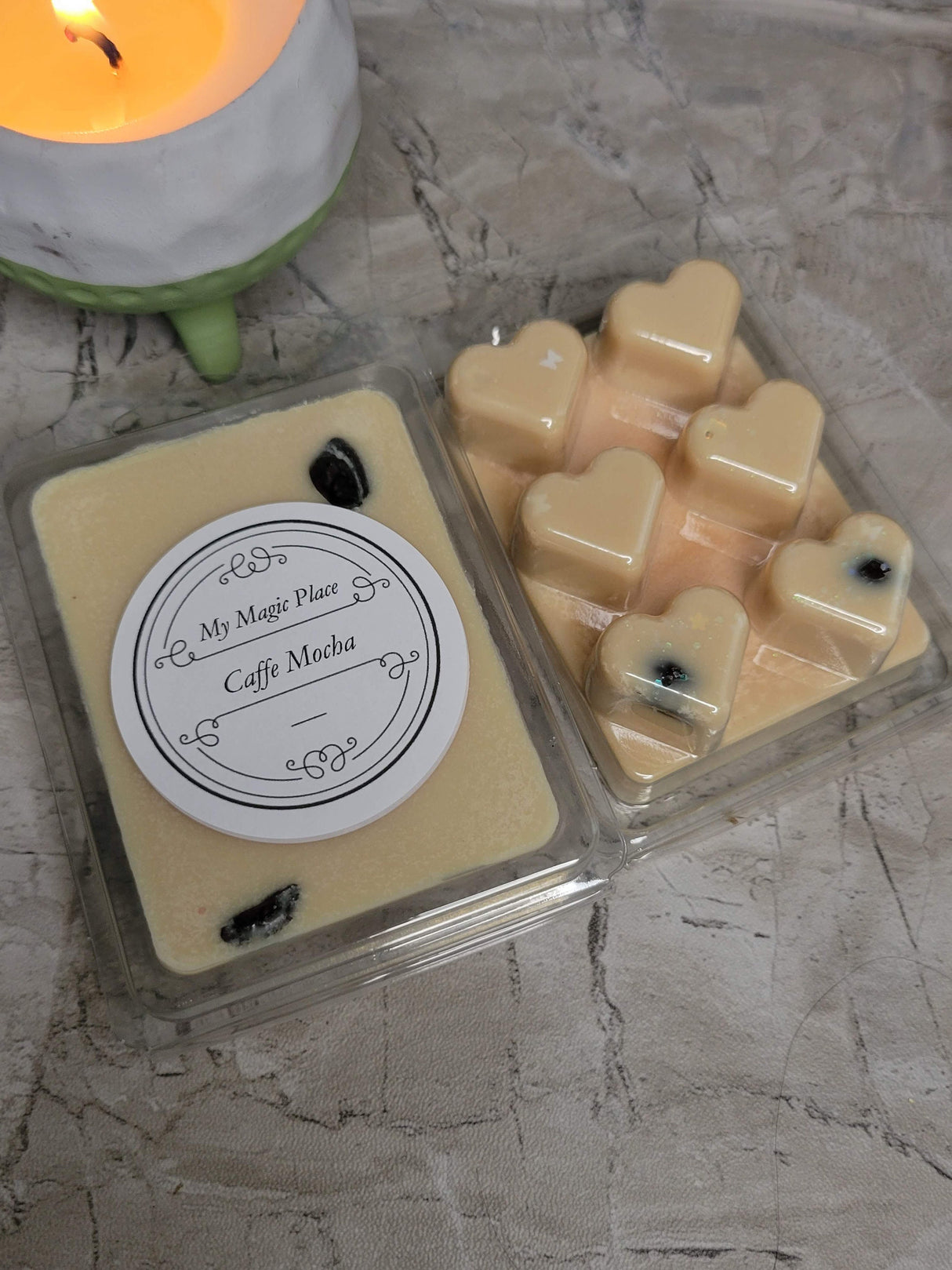 Heart Shape Wax Melts, Soy Wax with Flowers/ Handmade