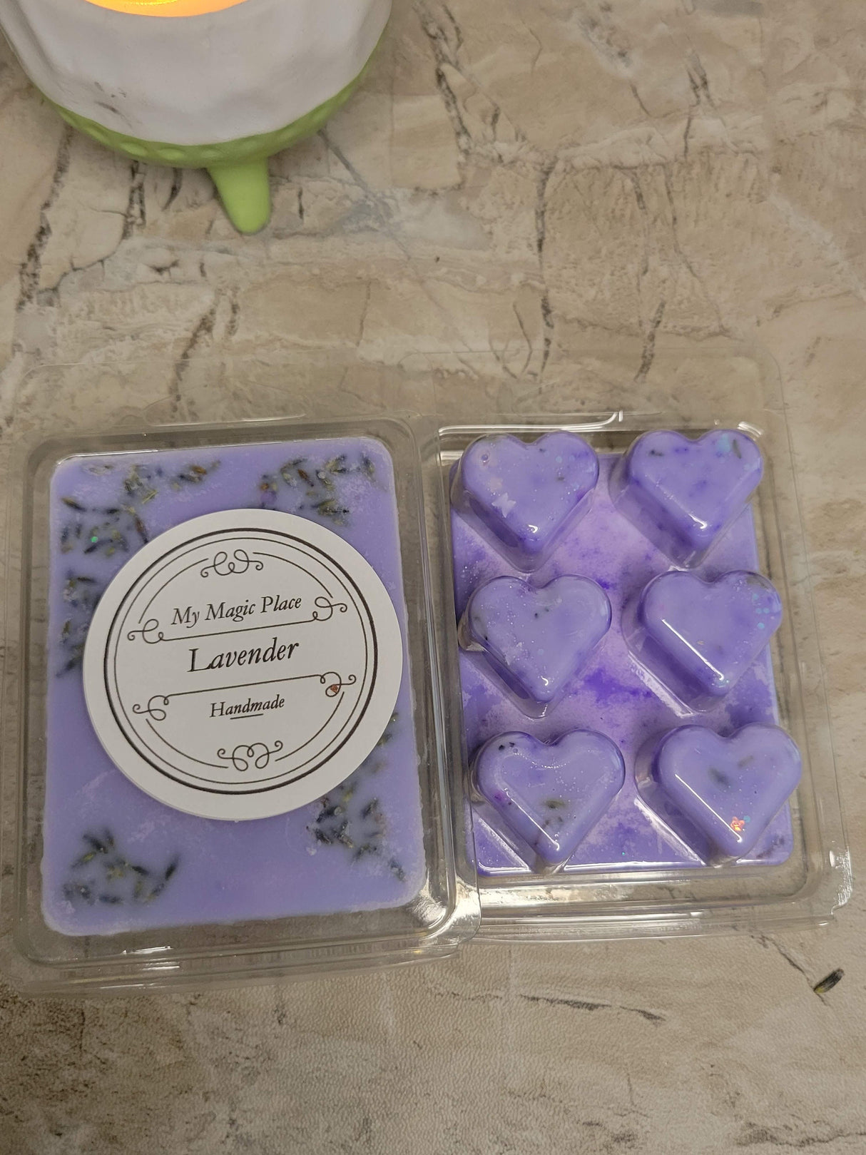 Heart Shape Wax Melts, Soy Wax with Flowers/ Handmade