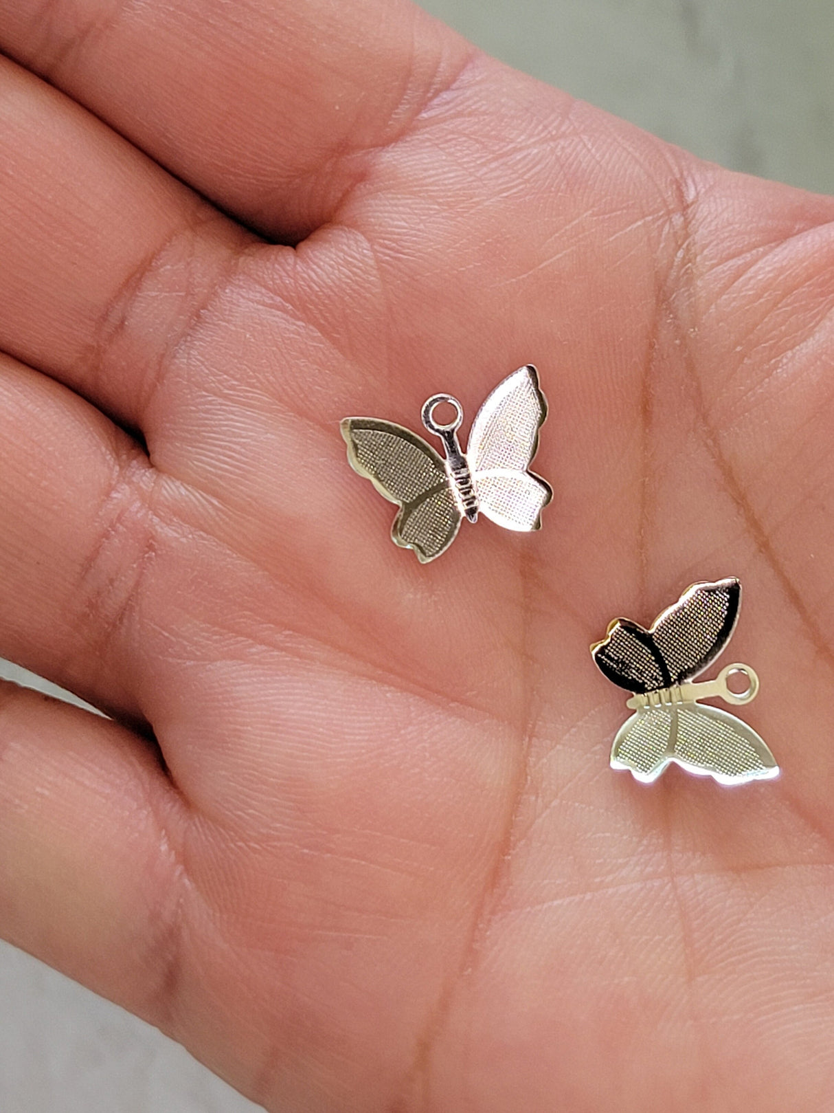 Butterfly Charm, silver and gold butterfly charm jewelry making