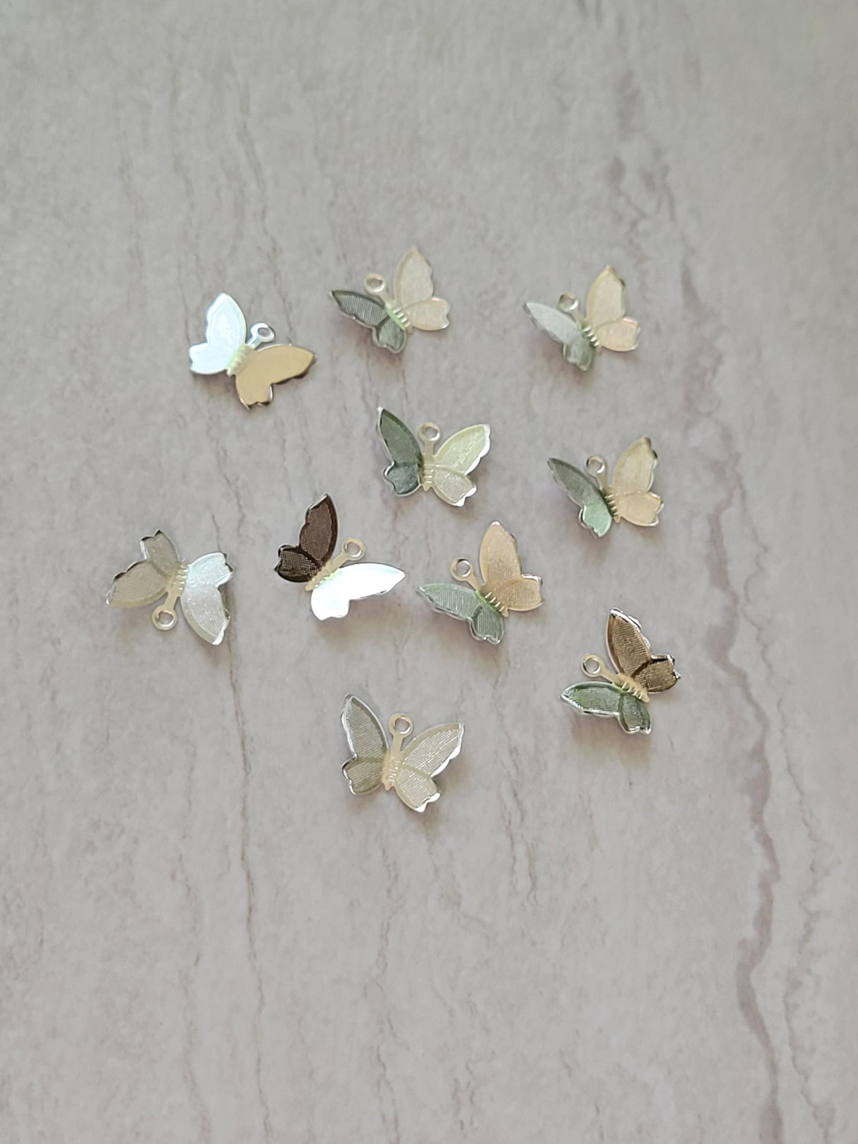 Butterfly Charm, silver and gold butterfly charm jewelry making