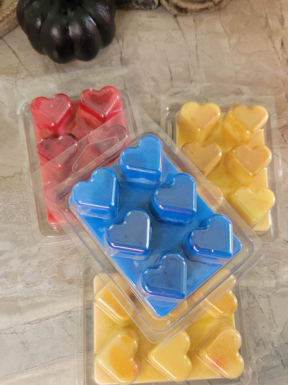 Heart Shape Wax Melts, Soy Wax with Flowers/ Handmade