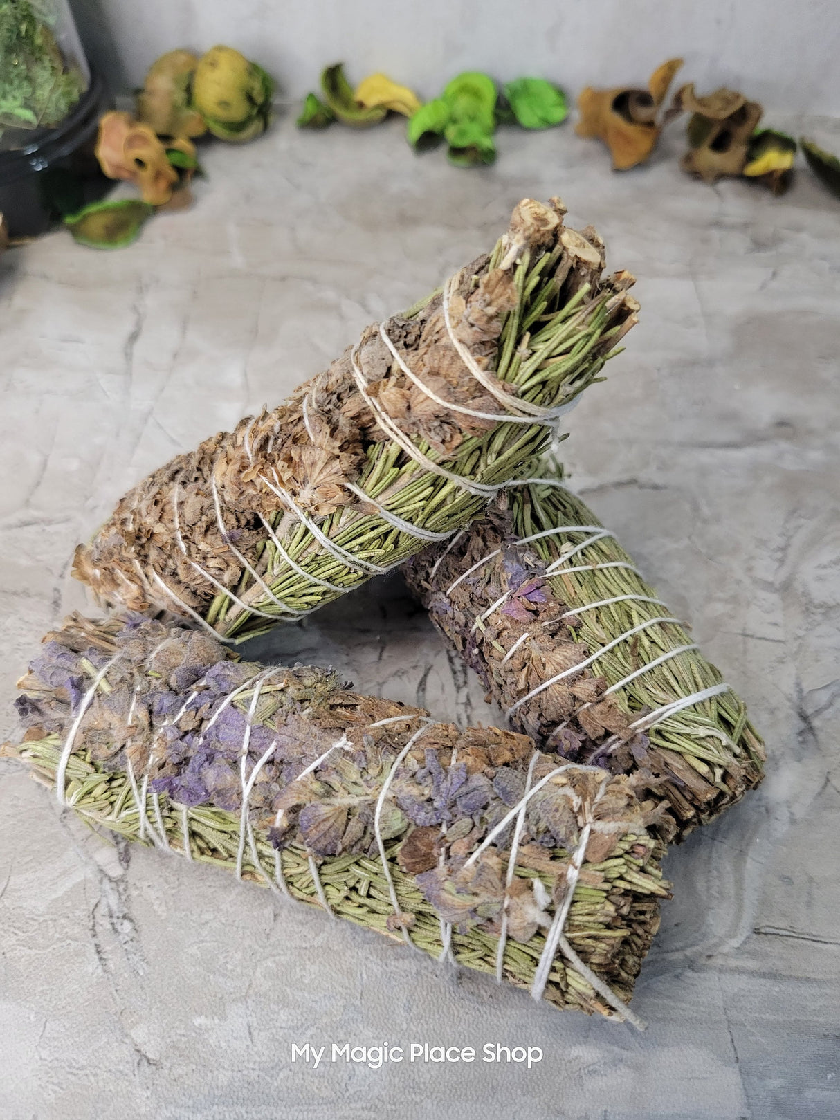 Lavender & Rosemary Smudge Stick - 4" Handmade Smudge Sticks