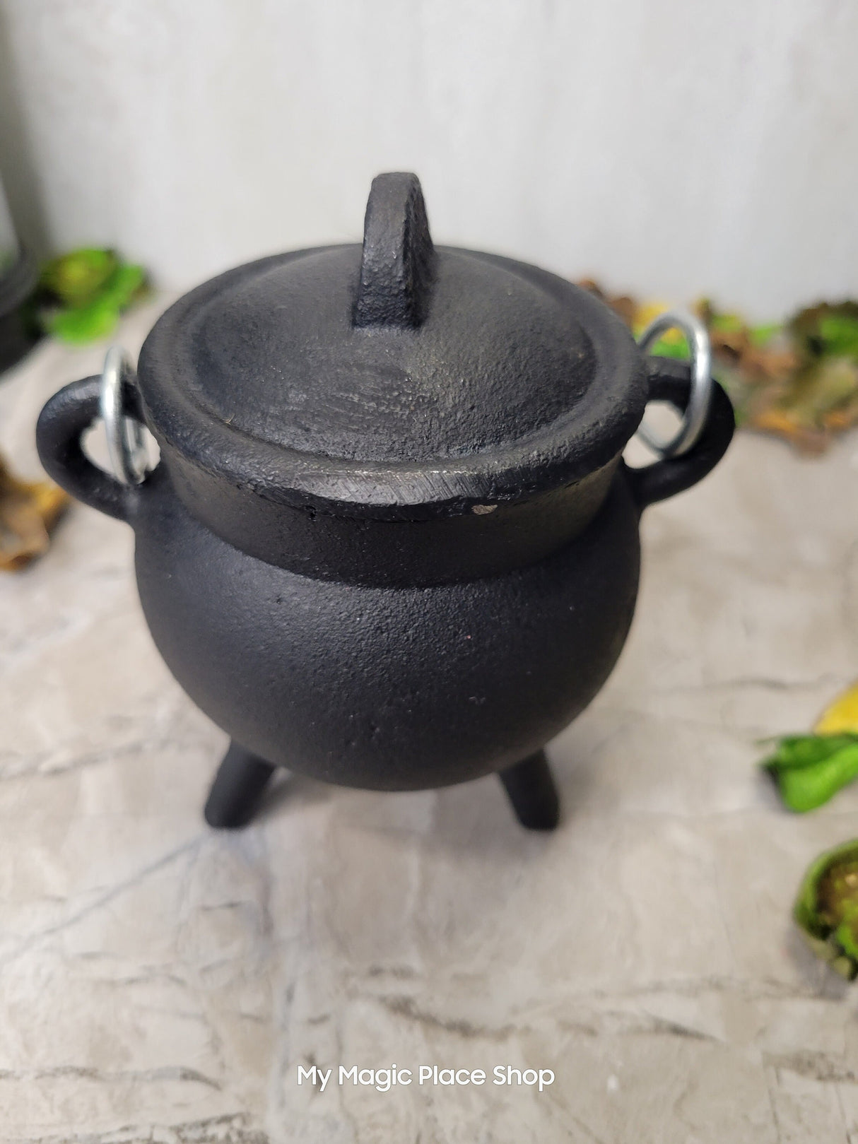 Ostara Cauldron with Flowers Soy candle, intention candle Sabbat Candle