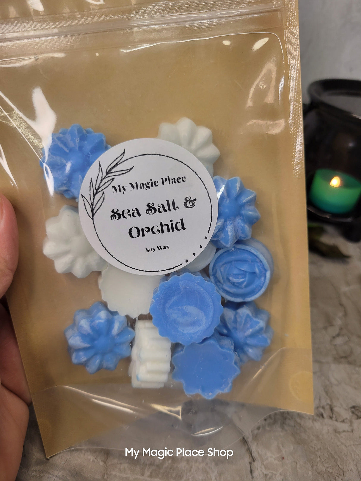 Sea Salt and Orchid 15 Flowers Wax Melts , Flowers Melts ,Handmade Soy Wax
