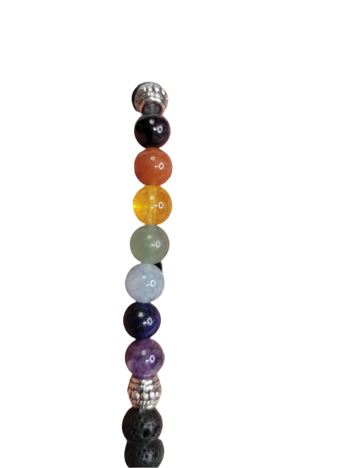 Chakra Gemstone Natural Lava Rock stretch bracelets, gemstone seven chakra jewelry handmade stretch bracelets