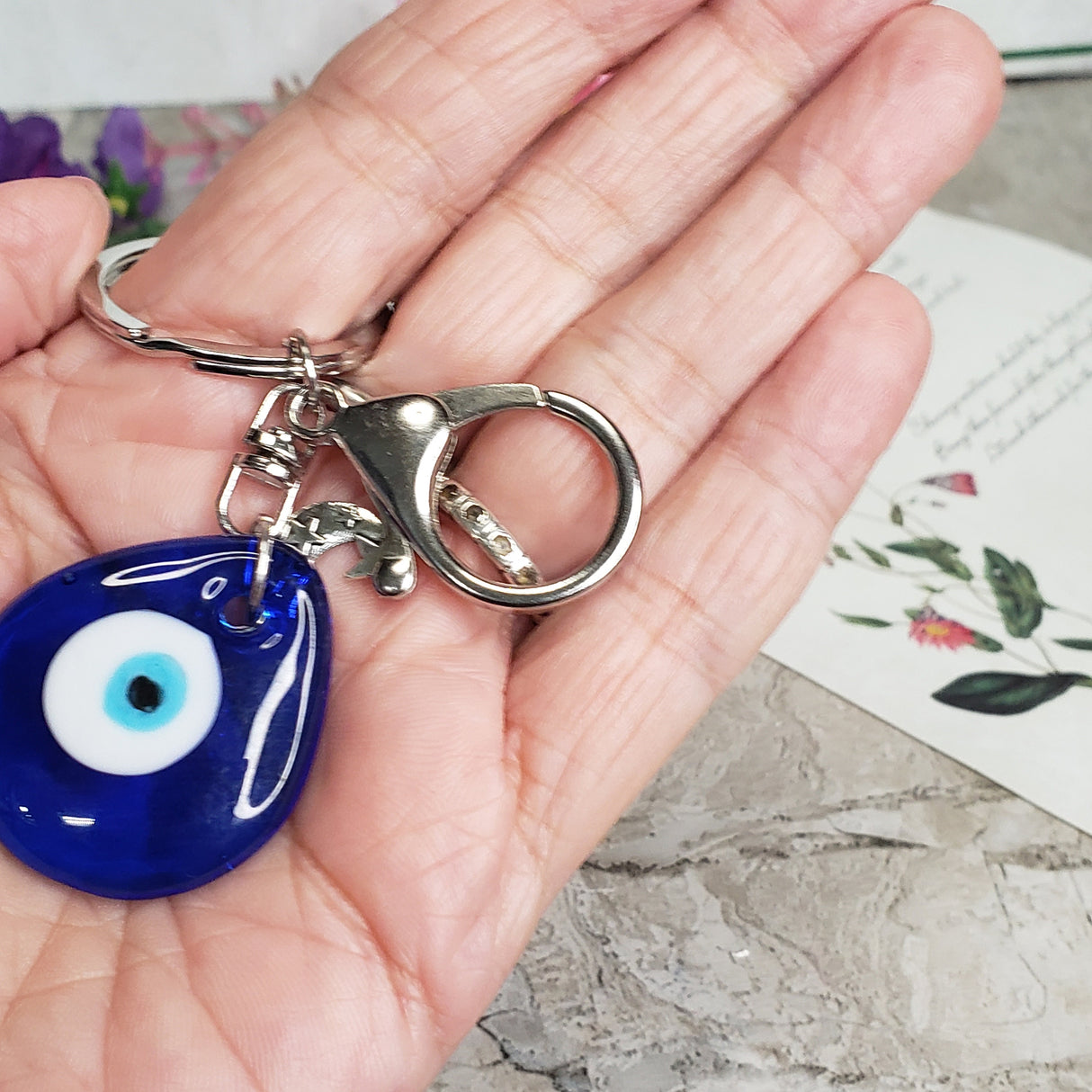 Evil Eye Keychain Charm ,Handmade Keychain, Evil Eye Protection , Gift For Her
