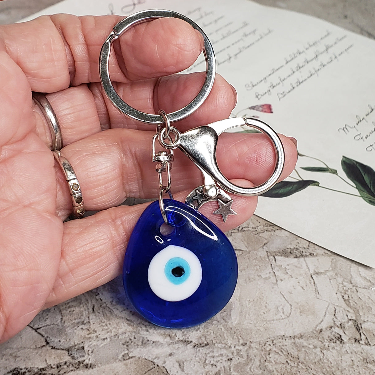 Evil Eye Keychain Charm ,Handmade Keychain, Evil Eye Protection , Gift For Her