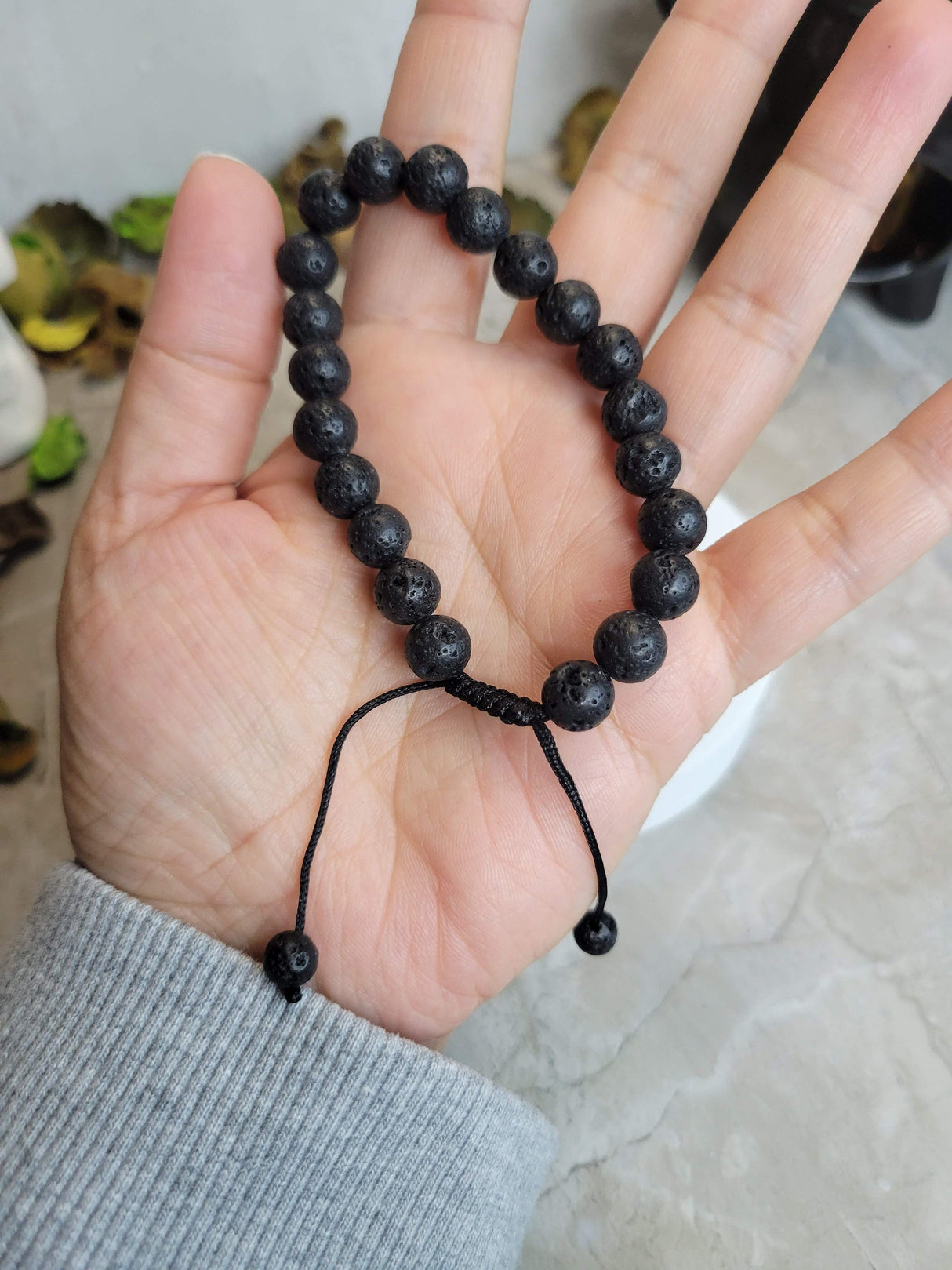 Natural Lava Rock Braided Bead Bracelets Lava Bracelets Gift For Him Gift for Her