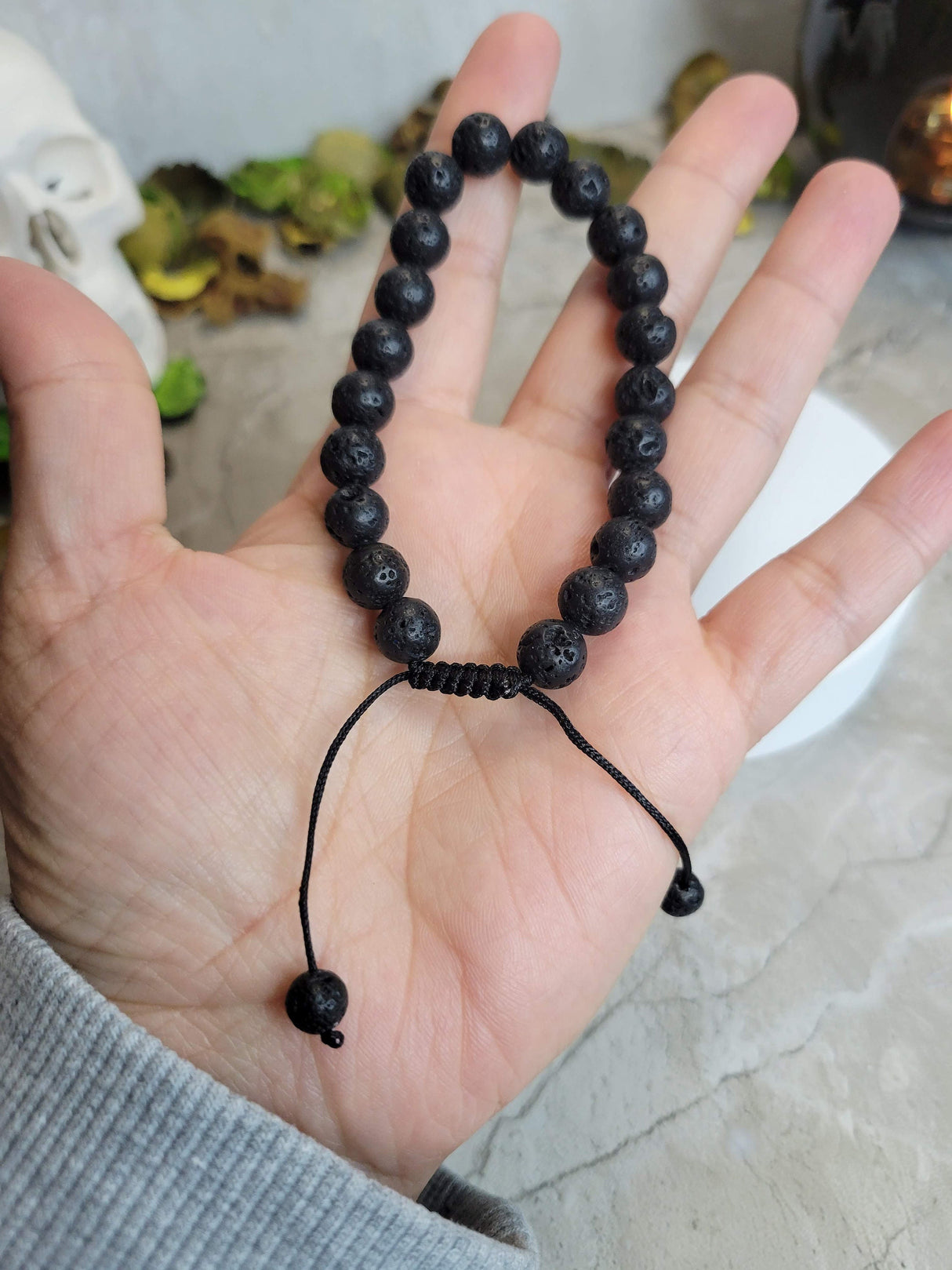 Natural Lava Rock Braided Bead Bracelets Lava Bracelets Gift For Him Gift for Her