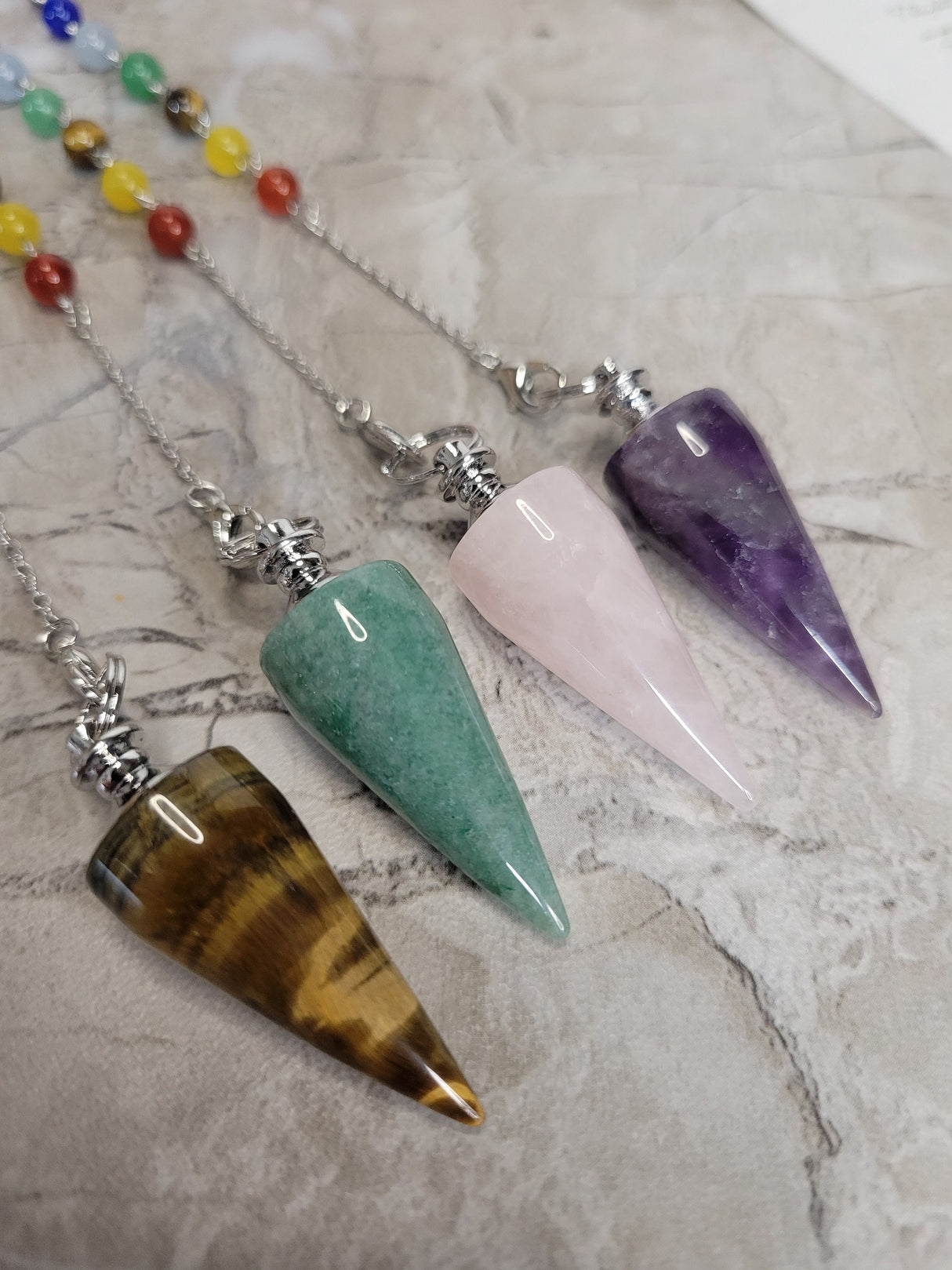 Crystal pendulums, Seven Chakras Pendulums Dowsing Pendulums