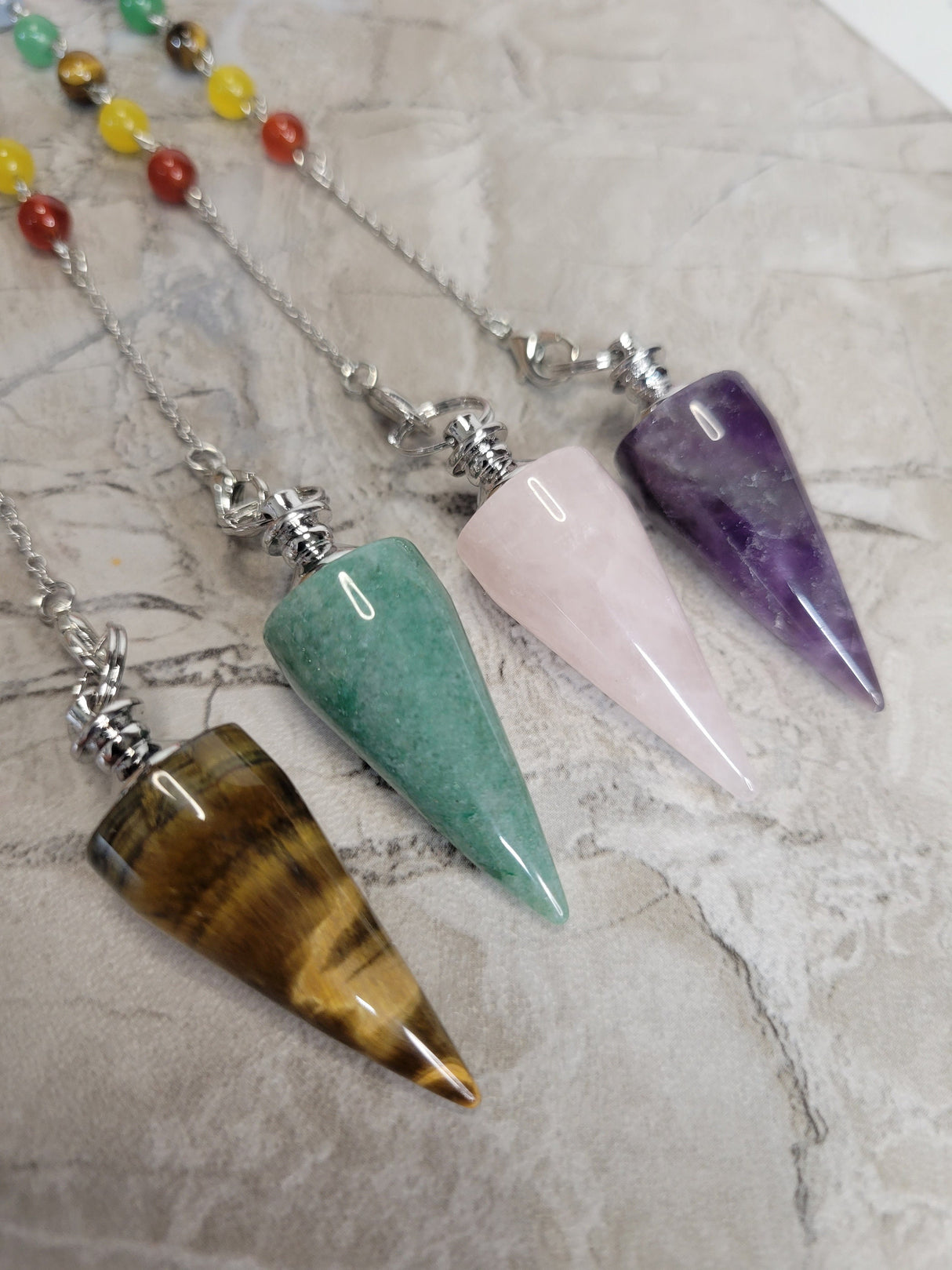 Crystal pendulums, Seven Chakras Pendulums Dowsing Pendulums