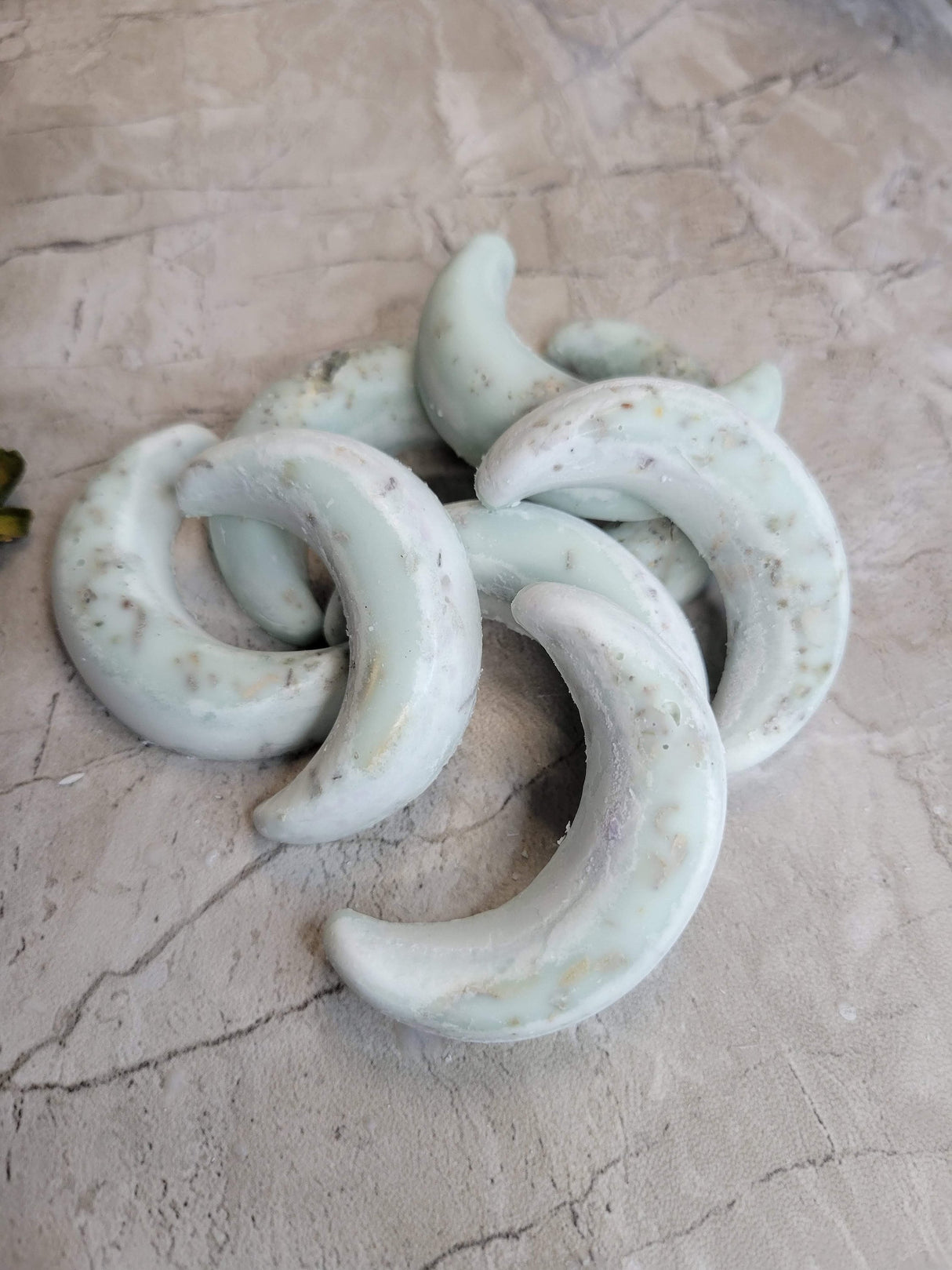 Crescent Moon wax melts with Flowers and Herbs, Ritual Melts, Moon Wax Melts