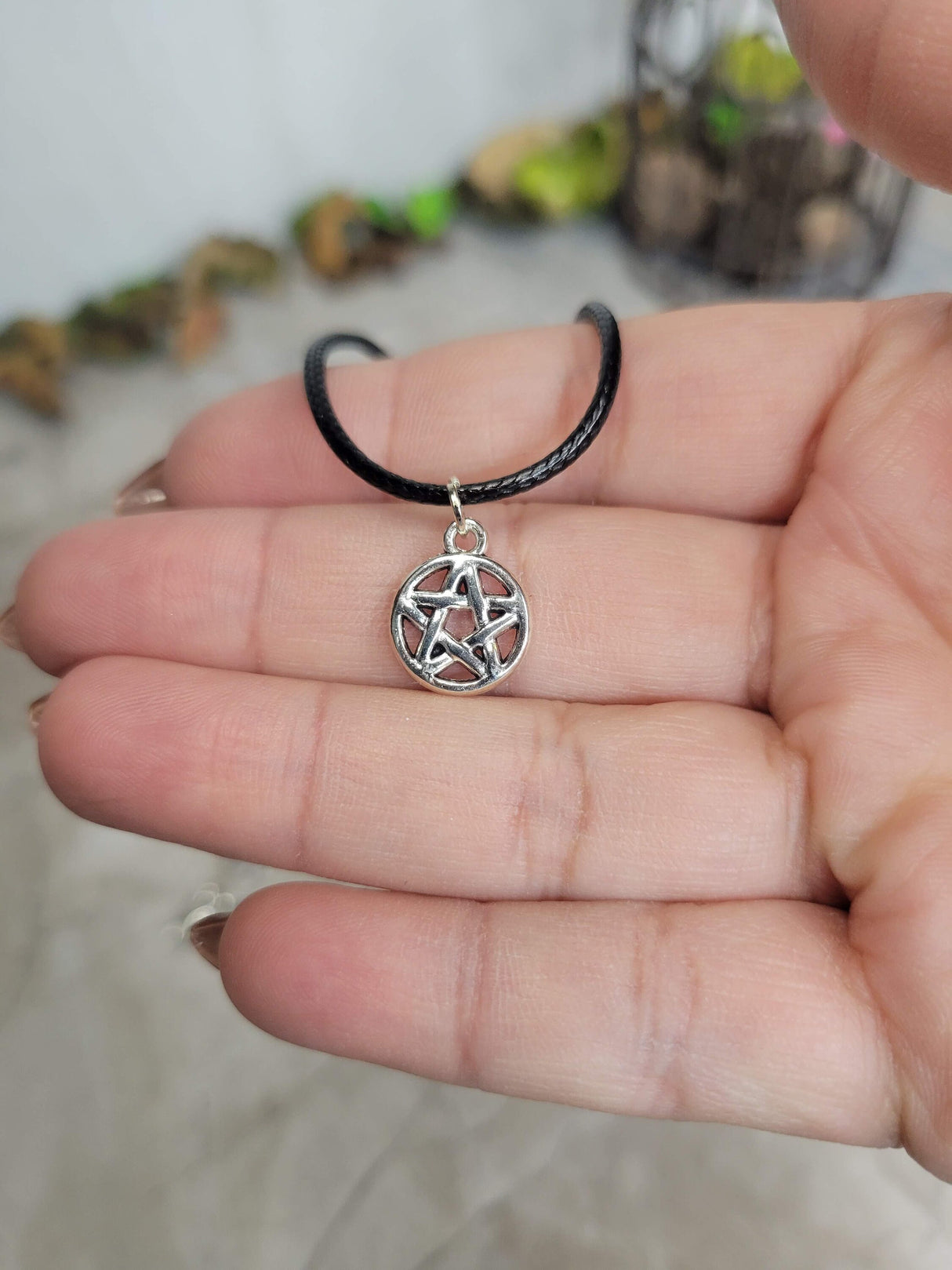 Small Pentagram Charm Protection Necklace, Witchy Necklace Charm Necklace