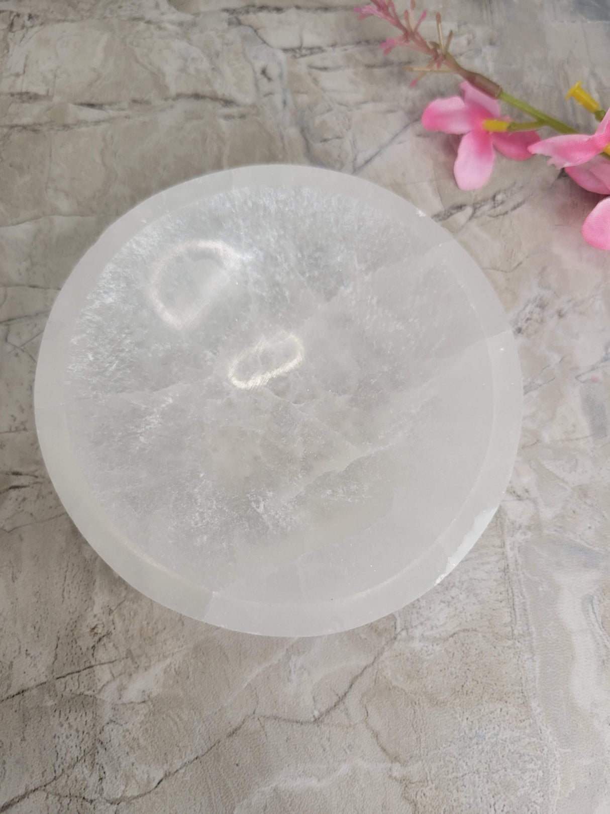 Handmade Carving Bowl White Selenite, Selenite Bowl