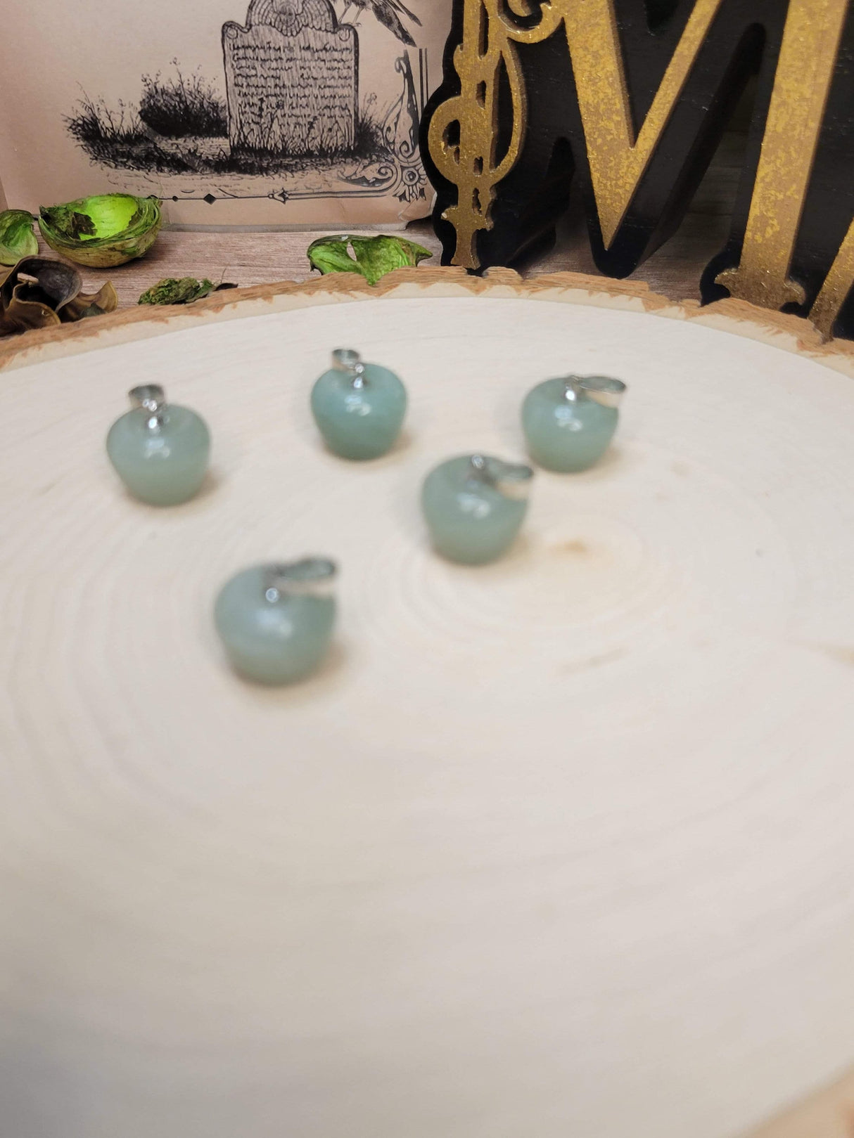 Green Aventurine Quartz Apple Pendants, Apple Pendants, Gift Pendants, Apple Pendants