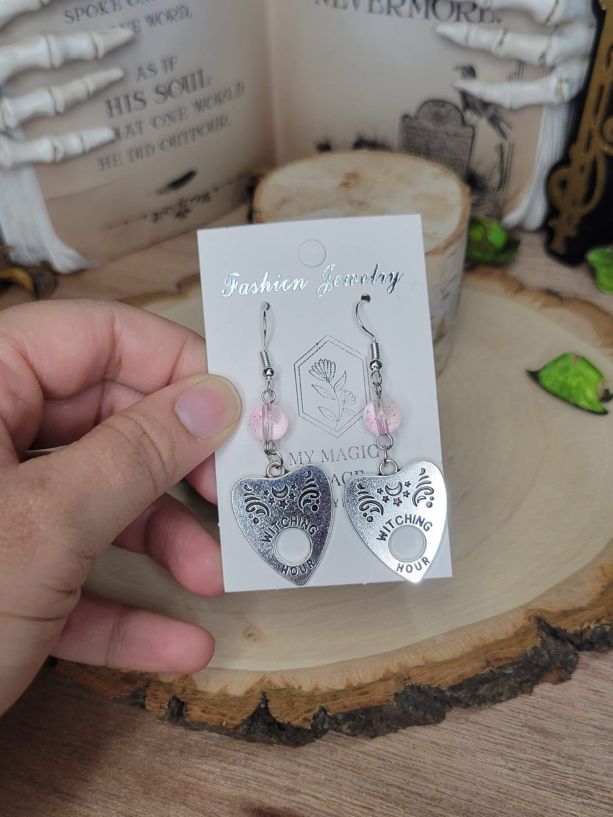 Planchette Witchy Earrings, Witching Hour Gift for Halloween Witchy Woman Earrings Planchette Jewelry