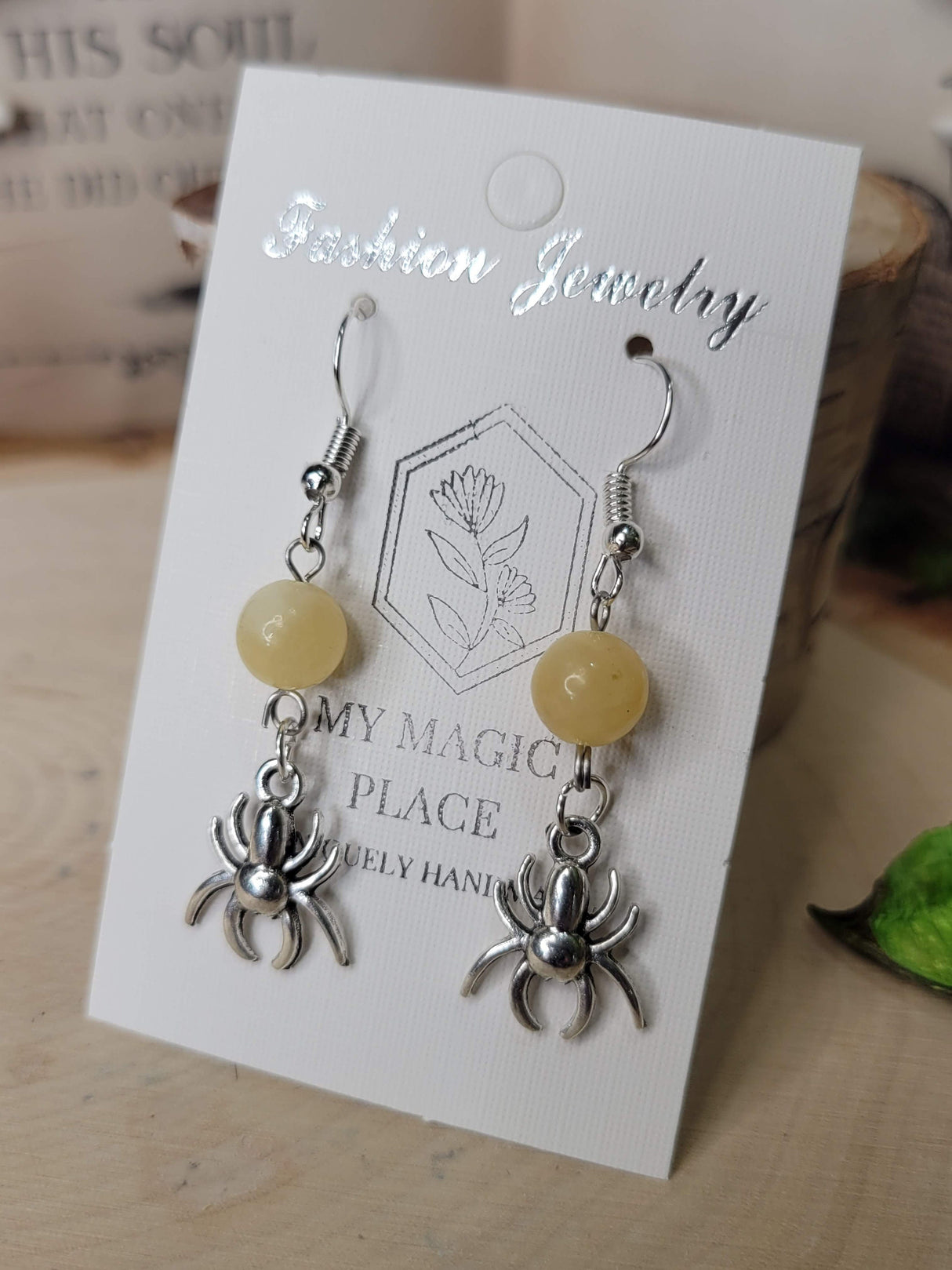 Crystal Charmed Earrings for Halloween, Witch Earrings, Gemstones Earrings