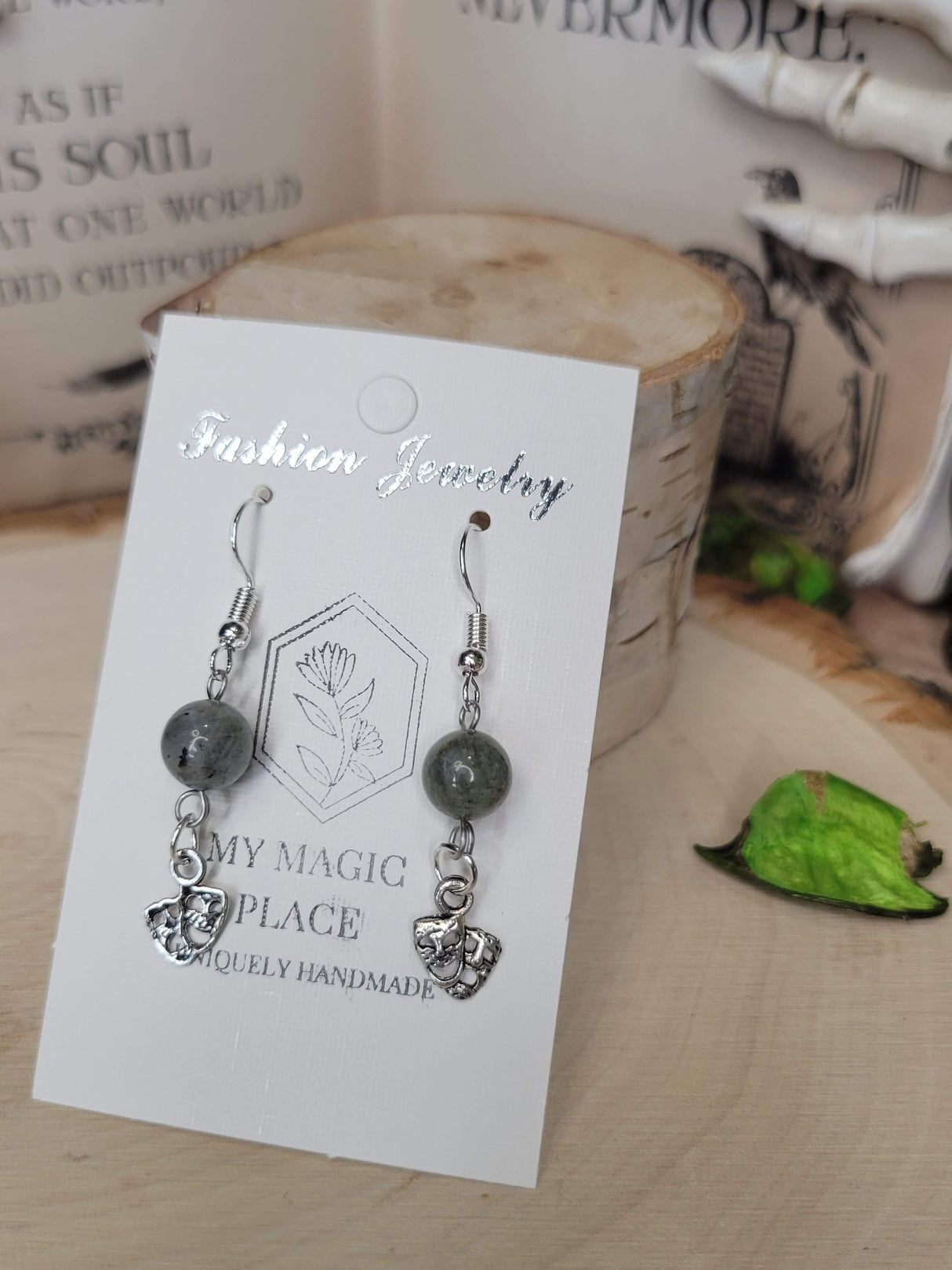 Crystal Charmed Earrings for Halloween, Witch Earrings, Gemstones Earrings