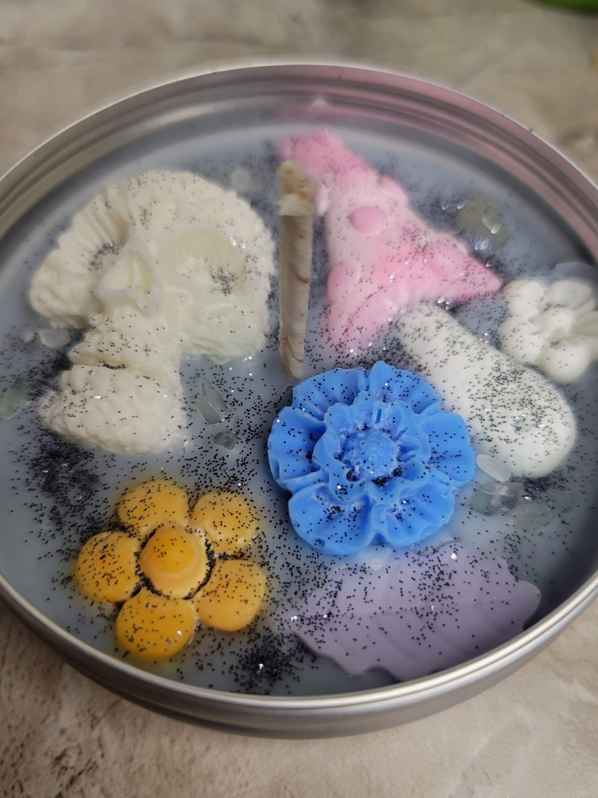 Skull Black Amber Lavender Intention Candle Tin jar Soy Candle Intention Candle Witchy Candles