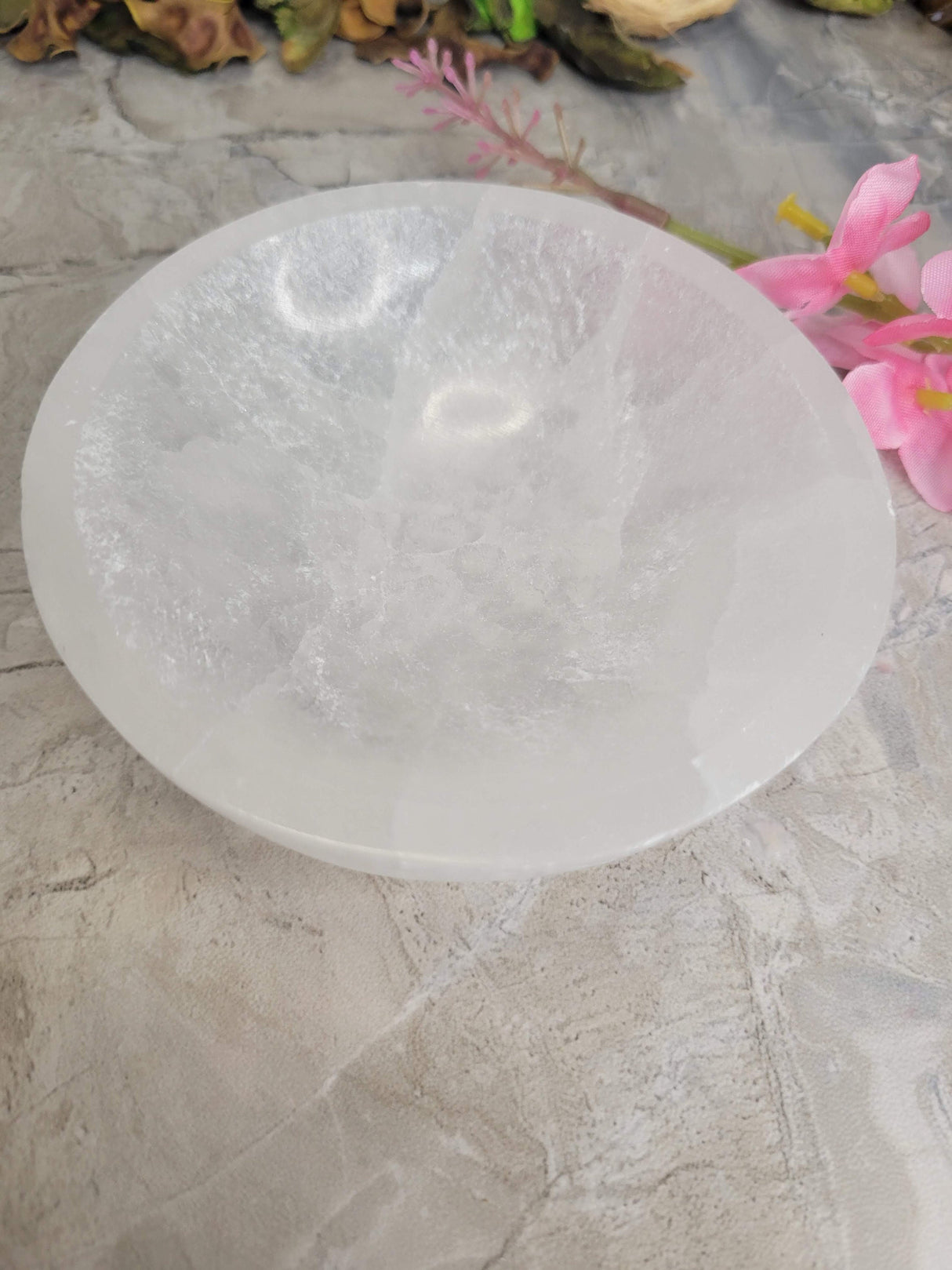 Handmade Carving Bowl White Selenite, Selenite Bowl
