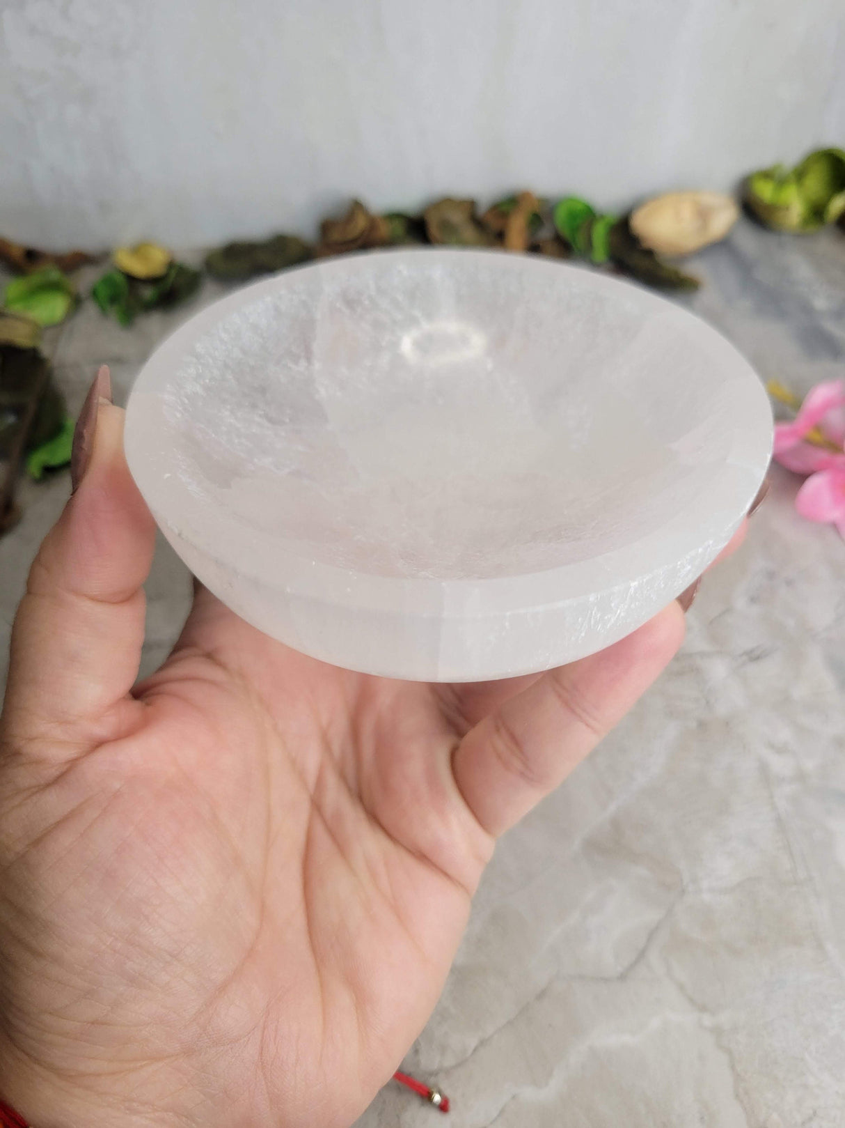 Handmade Carving Bowl White Selenite, Selenite Bowl