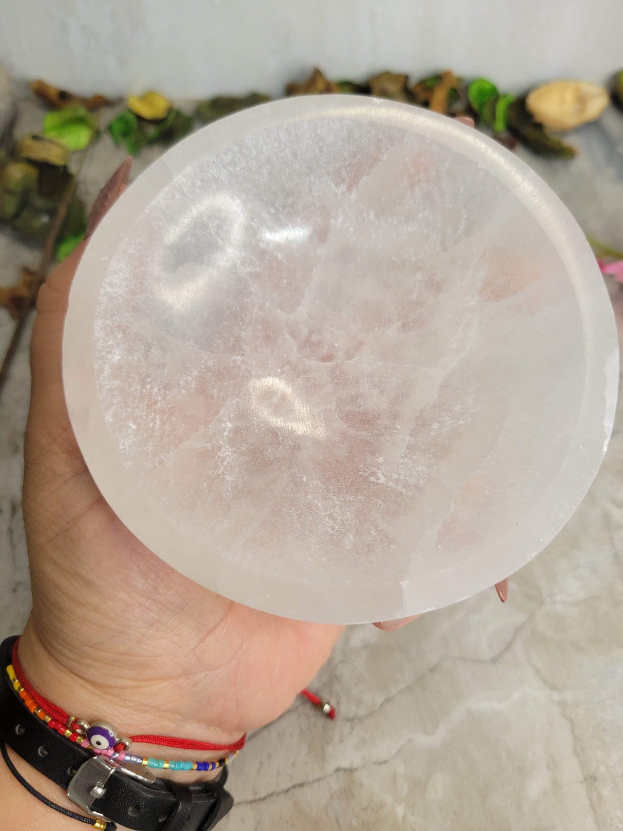 Handmade Carving Bowl White Selenite, Selenite Bowl