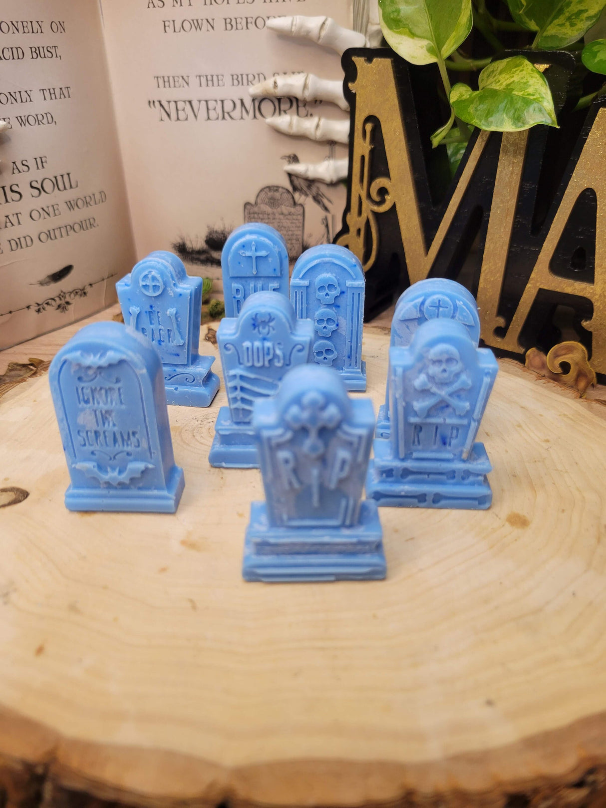 Gravestone Wax Melts Handmade Halloween Wax Melts Scented Melts Graveyard Witchy Wax Melts