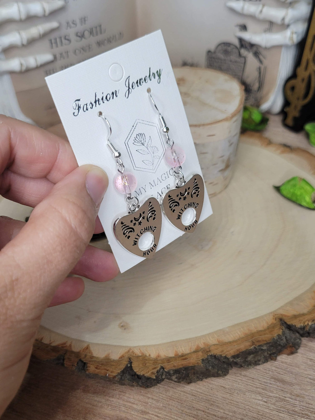 Planchette Witchy Earrings, Witching Hour Gift for Halloween Witchy Woman Earrings Planchette Jewelry